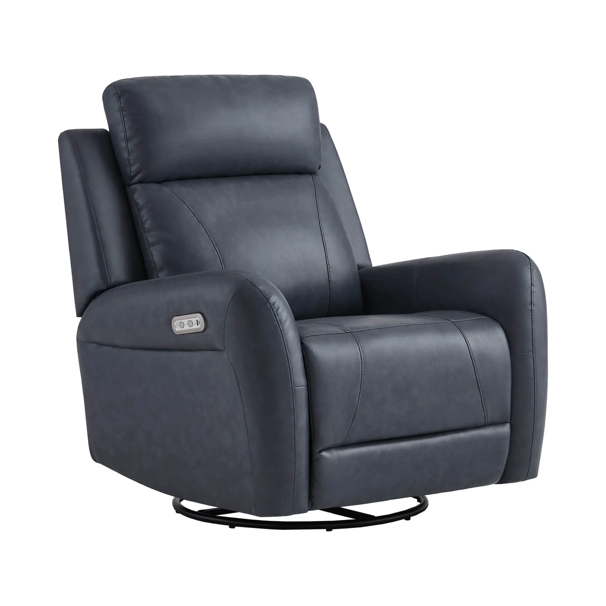 Myles Genuine Leather Swivel Glider Power Recliner - Image 22