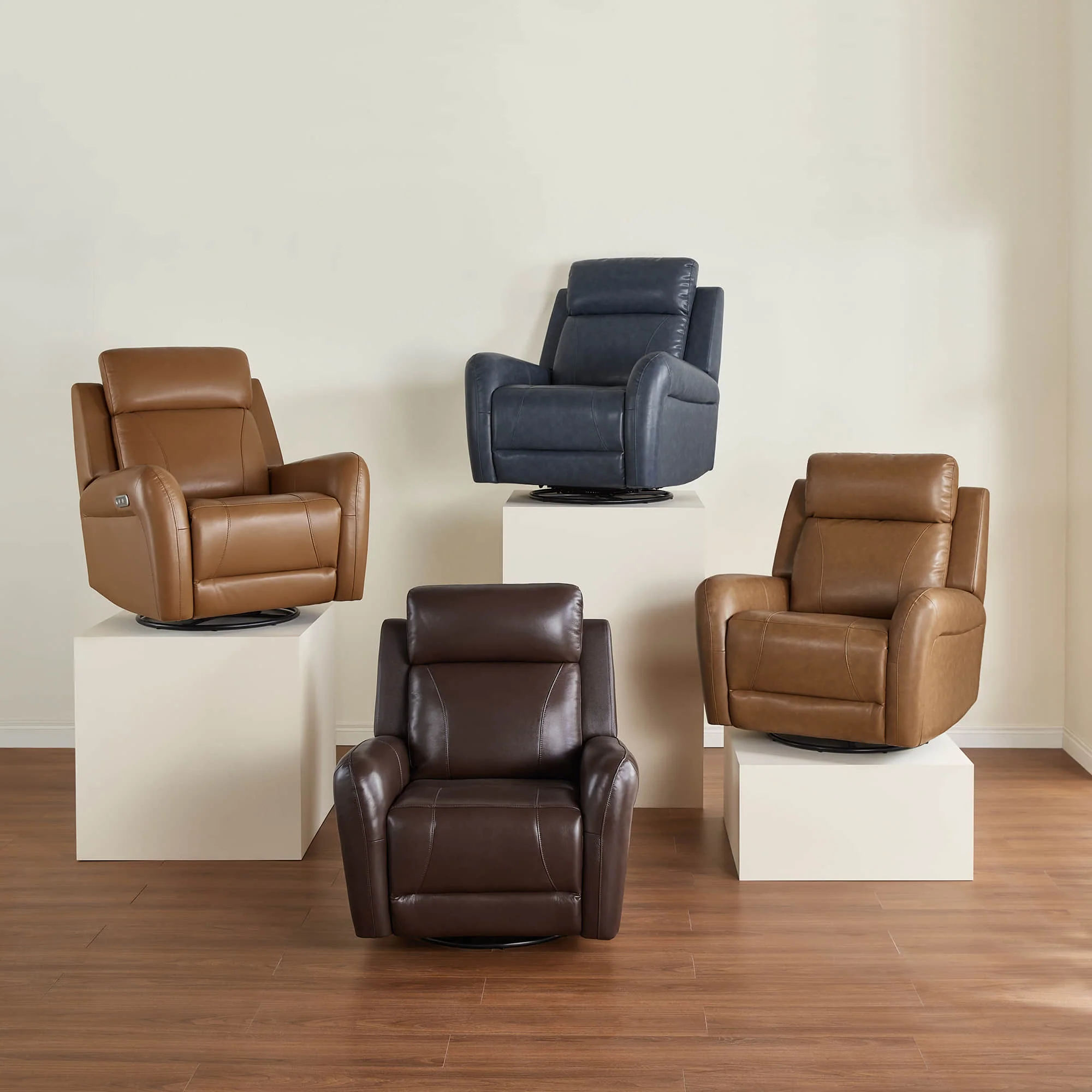 Myles Genuine Leather Swivel Glider Power Recliner - Image 30