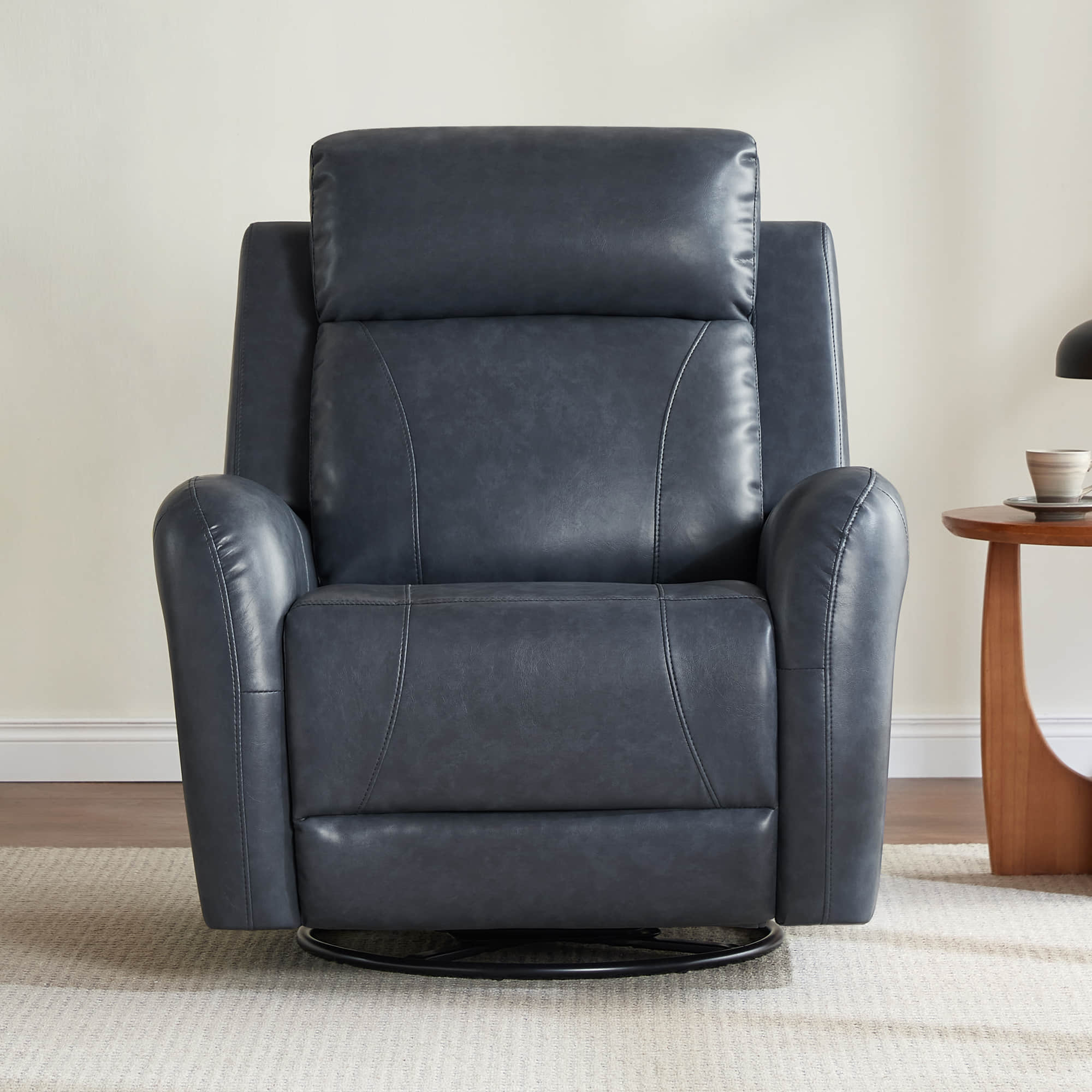 Myles Genuine Leather Swivel Glider Power Recliner - Image 40