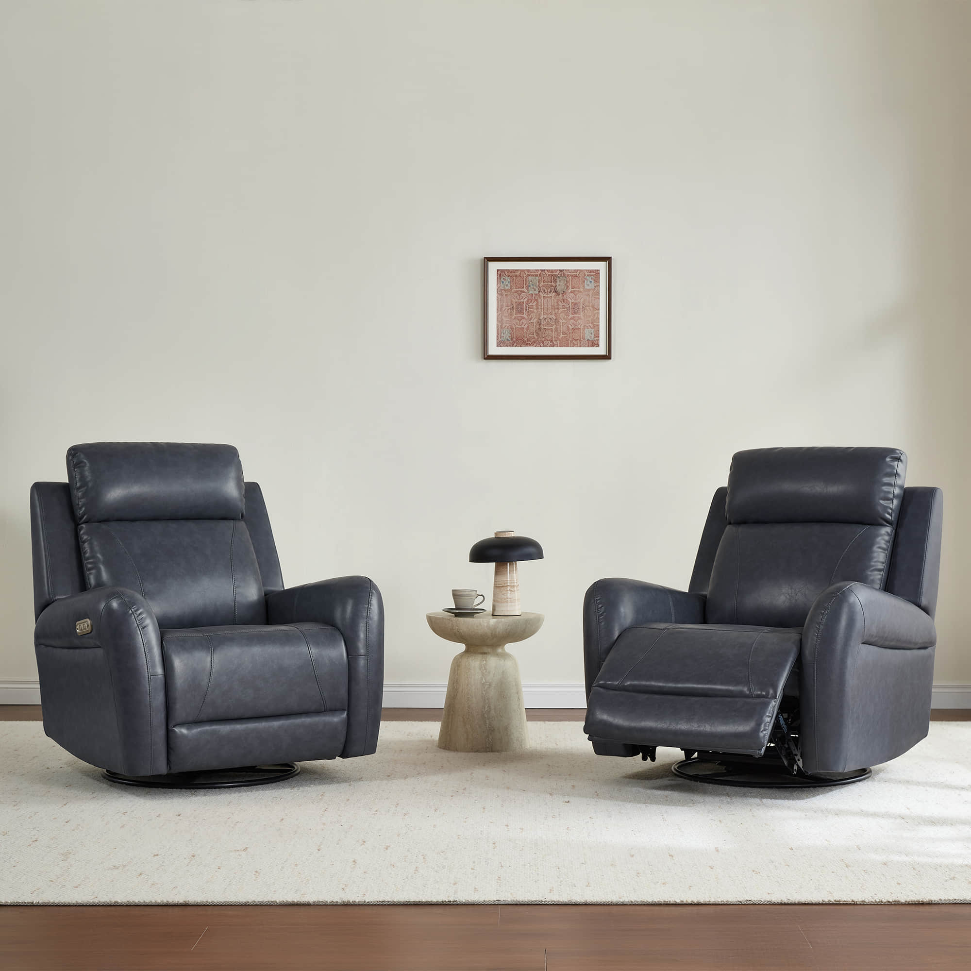 Myles Genuine Leather Swivel Glider Power Recliner - Image 41