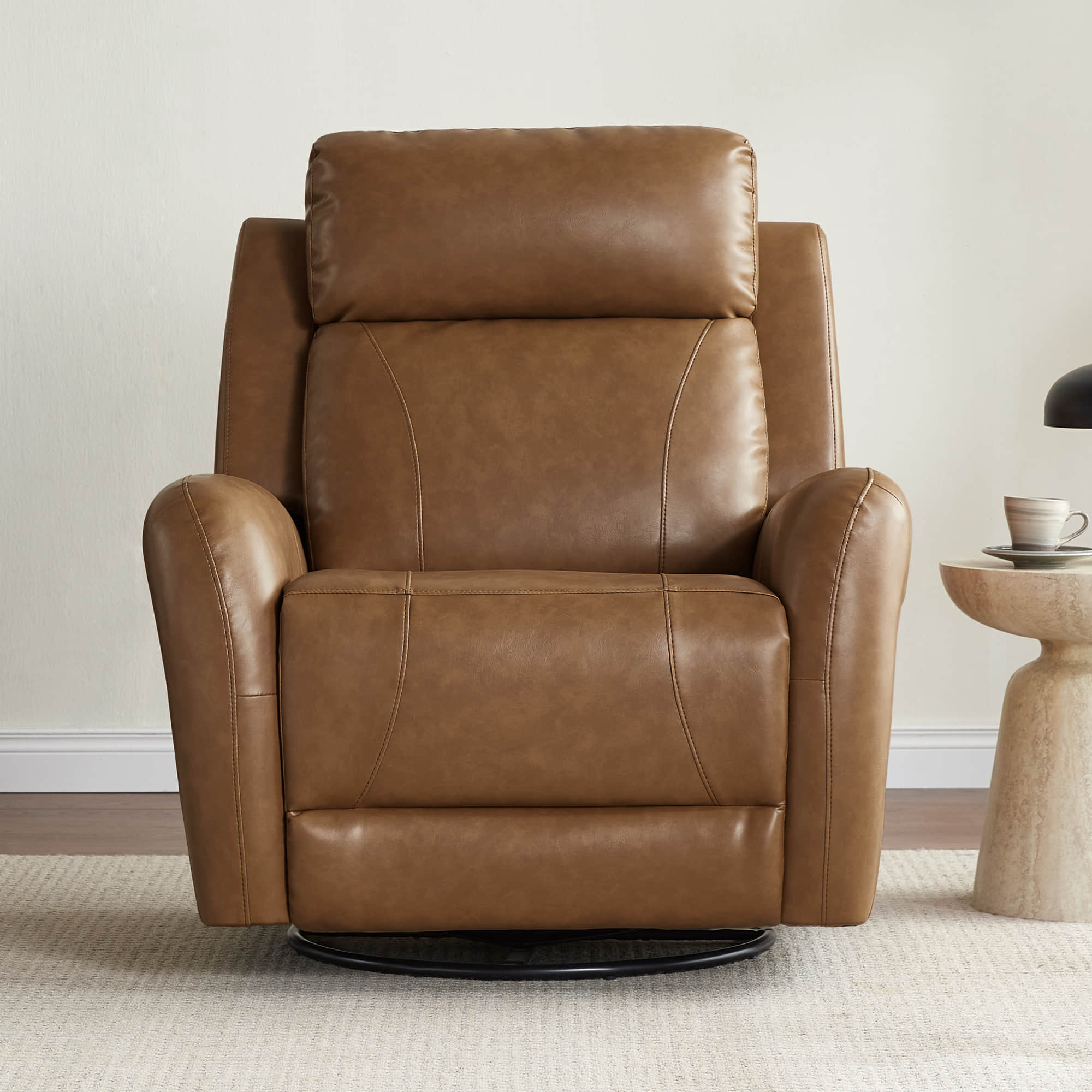 Myles Genuine Leather Swivel Glider Power Recliner - Image 42