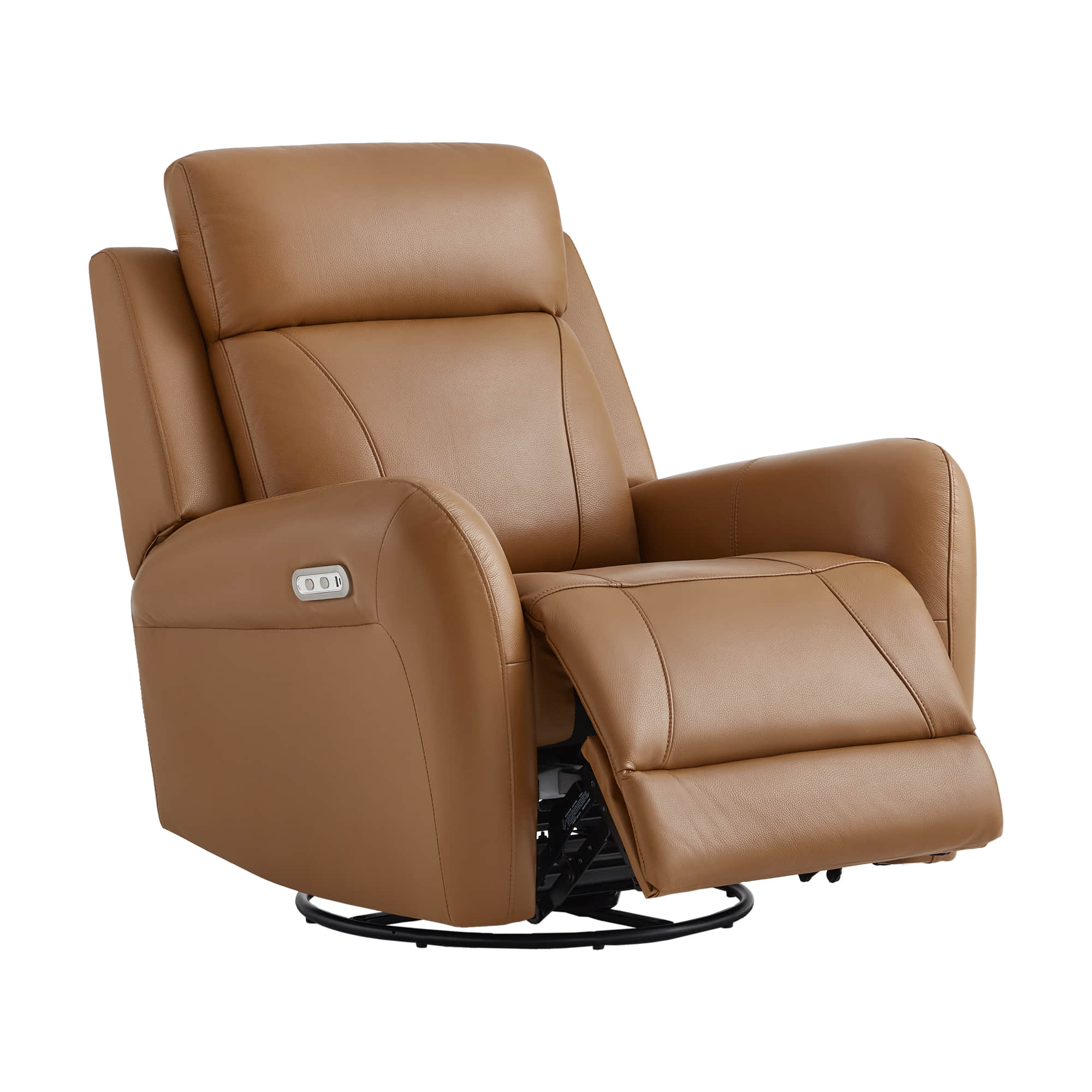 Myles Genuine Leather Swivel Glider Power Recliner - Image 6