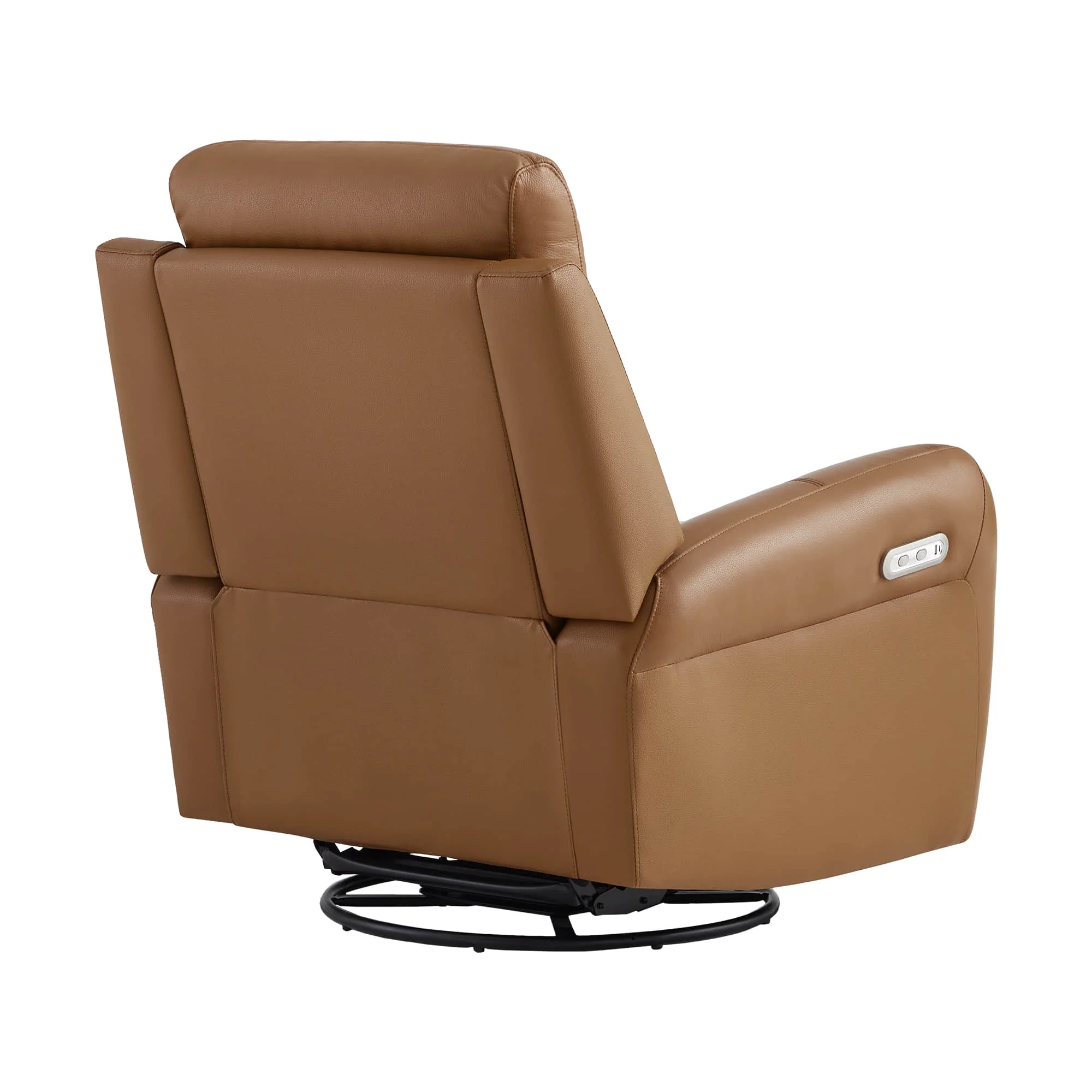 Myles Genuine Leather Swivel Glider Power Recliner - Image 7