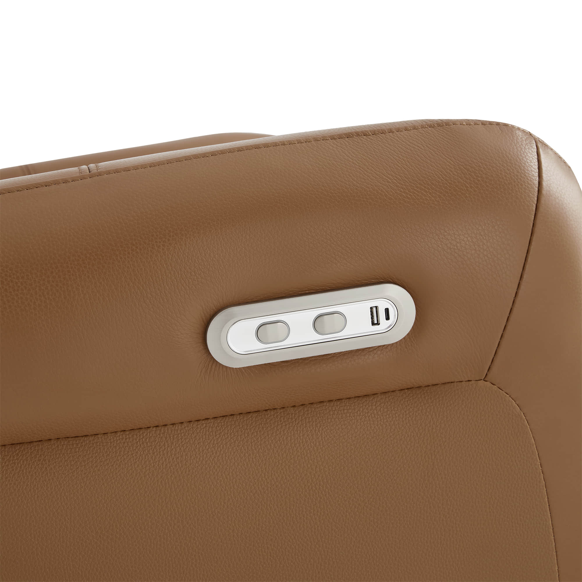 Myles Genuine Leather Swivel Glider Power Recliner - Image 9
