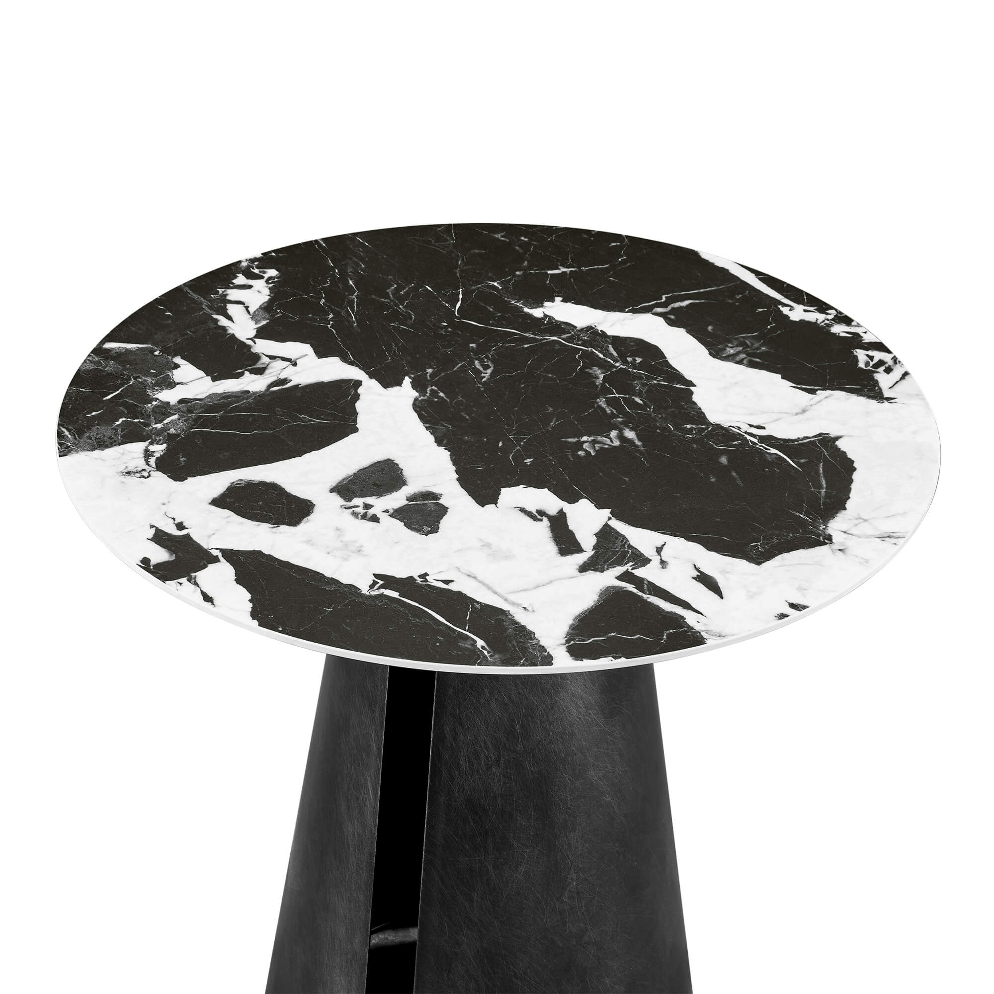 Natalie Black Sintered Stone Round Side Table - Image 4