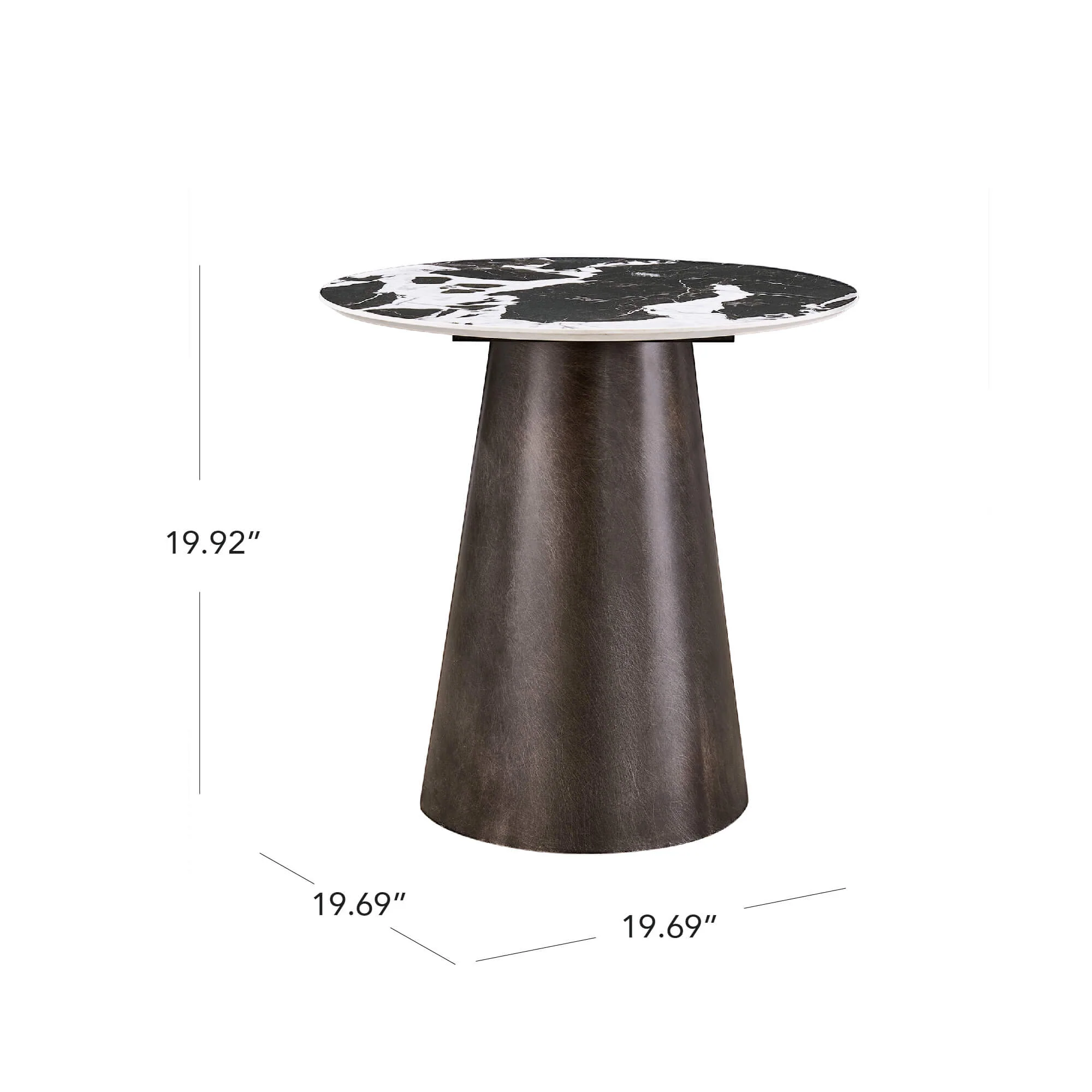 Natalie Black Sintered Stone Round Side Table - Image 5