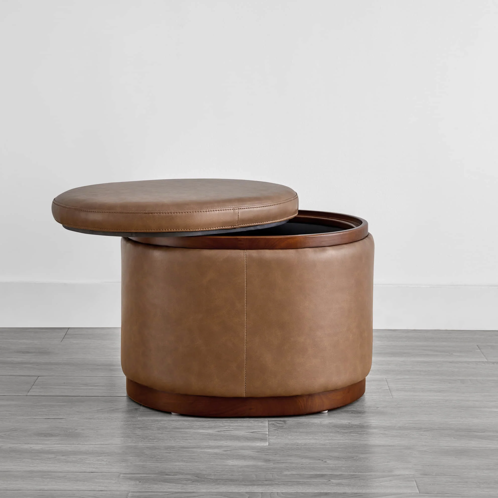 Nest Oval storage ottoman Storage Mid Century Ottoman - Image 15