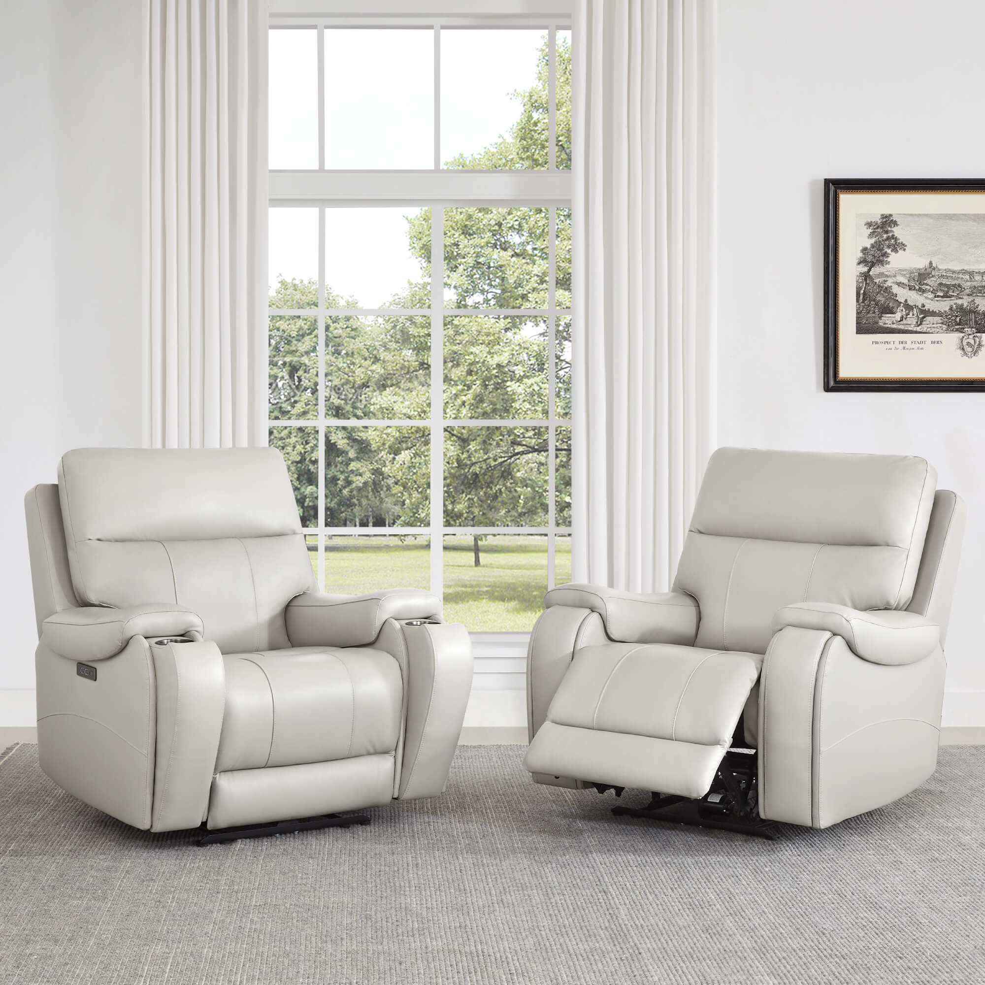 Noah Zero-Gravity Genuine Leather Recliner with Power Headrest - Image 5