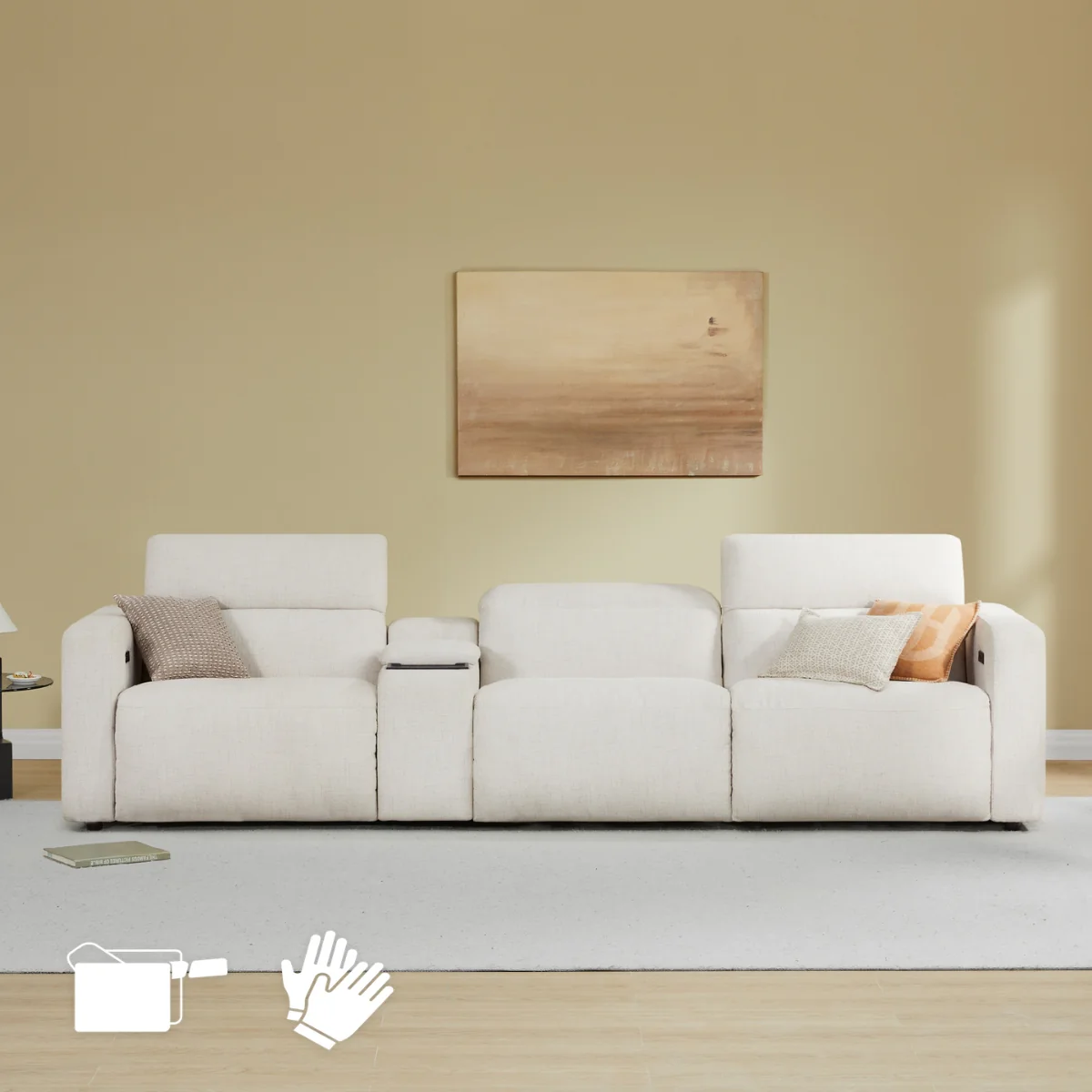 Oliver 3-Seat Wall-hugger Reclining Sectional Sofa with Power Headrest - Image 6
