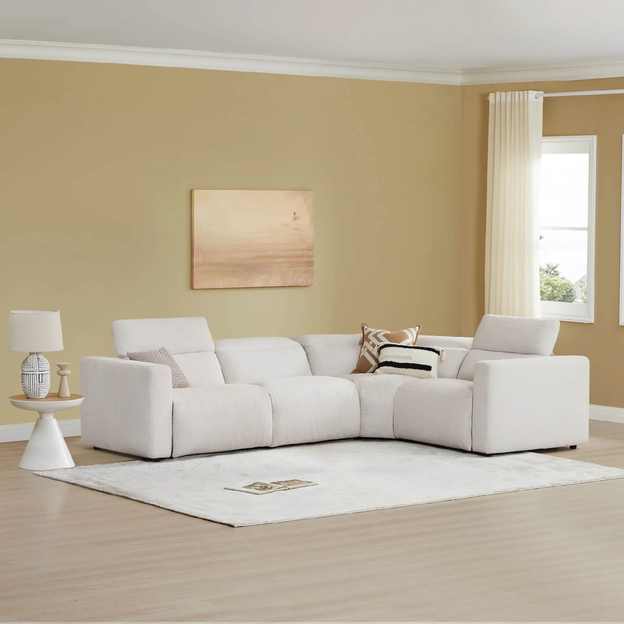 Oliver 4-Seat Wall-hugger Reclining Sectional Sofa with Power Headrest - Image 16