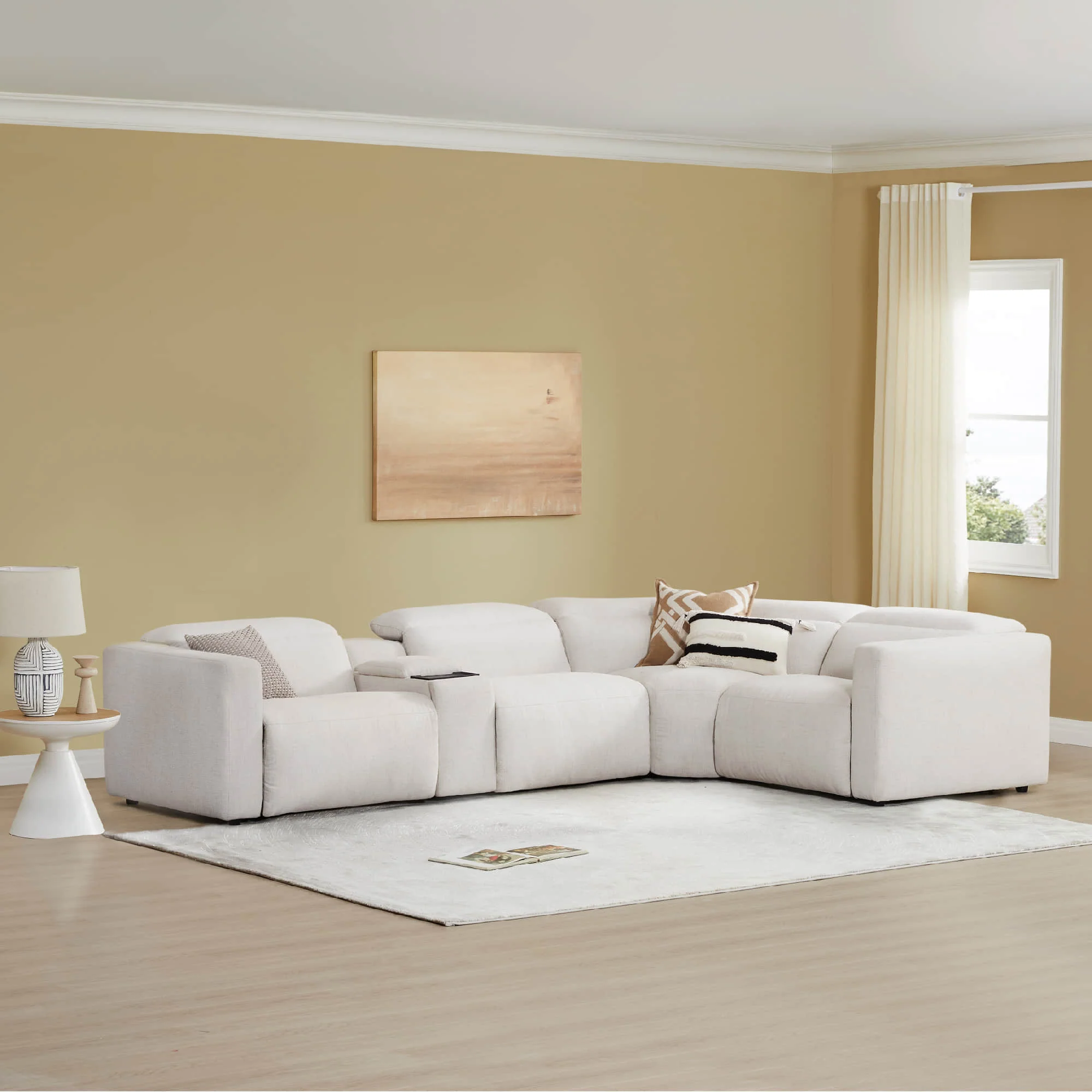 Oliver 4-Seat Wall-hugger Reclining Sectional Sofa with Power Headrest - Image 25