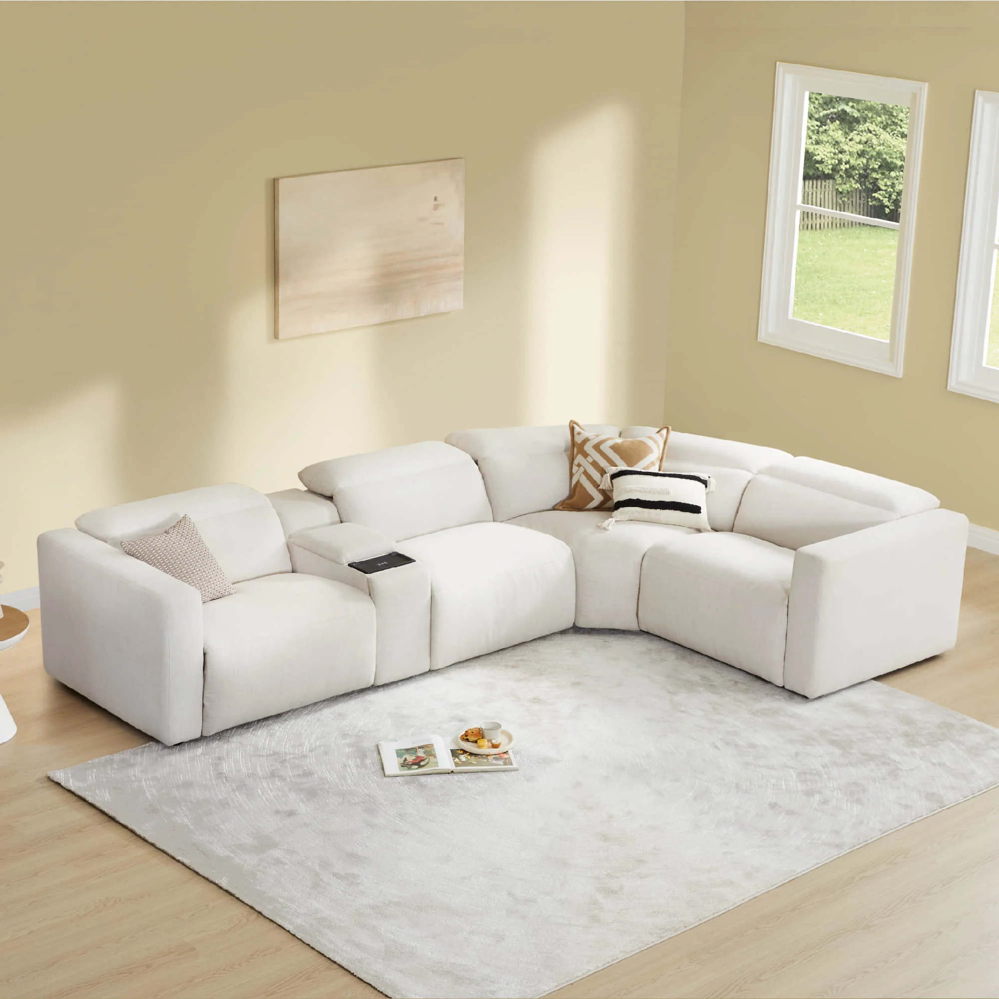 Oliver 4-Seat Wall-hugger Reclining Sectional Sofa with Power Headrest - Image 27