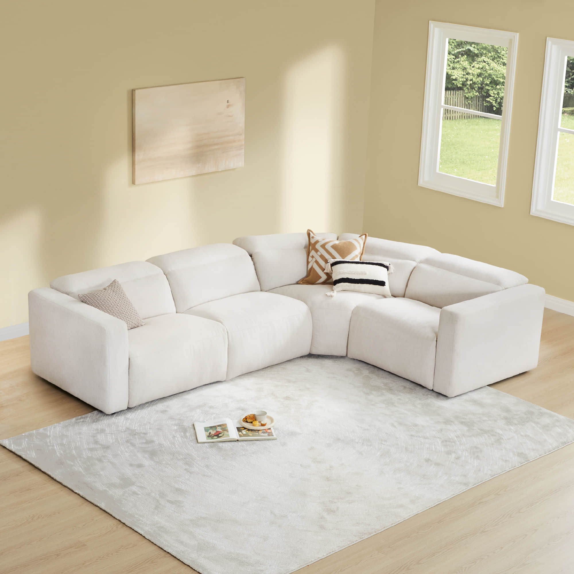 Oliver 4-Seat Wall-hugger Reclining Sectional Sofa with Power Headrest - Image 5