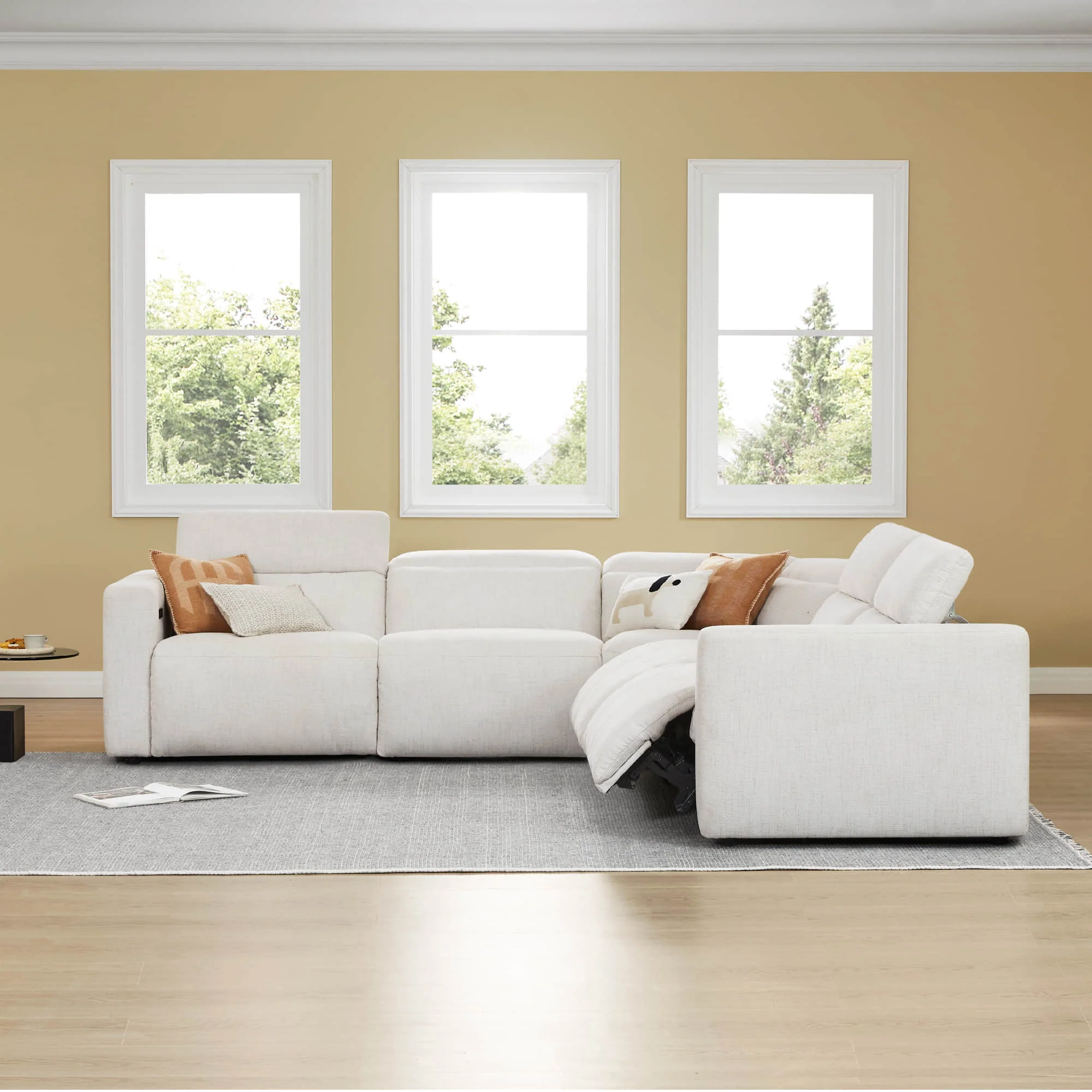 Oliver 5-Seat Wall-hugger Reclining Sectional Sofa with Power Headrest - Image 19