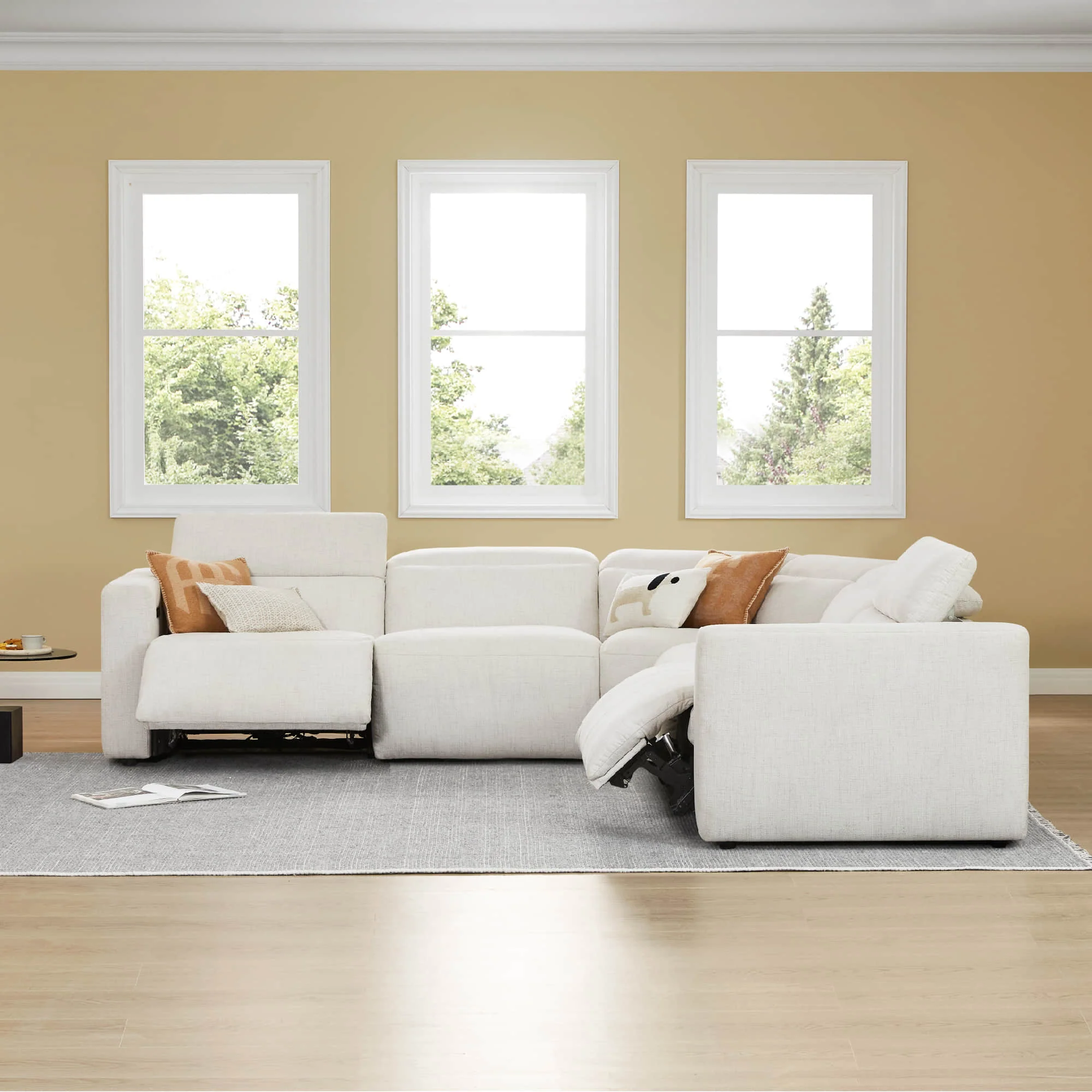 Oliver 5-Seat Wall-hugger Reclining Sectional Sofa with Power Headrest - Image 20