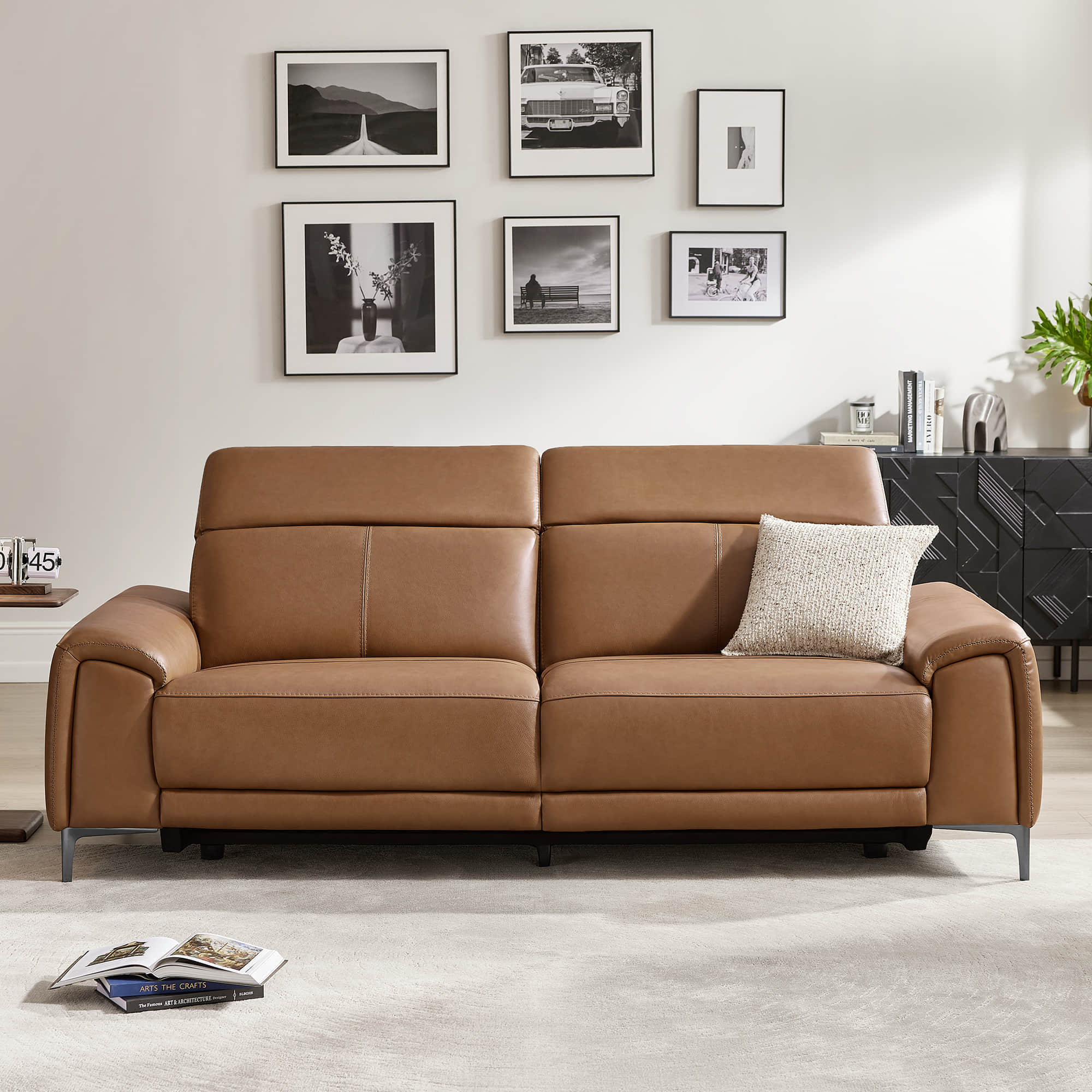 Owen Genuine Leather Reclining Sofa with Power Headrest - Image 10