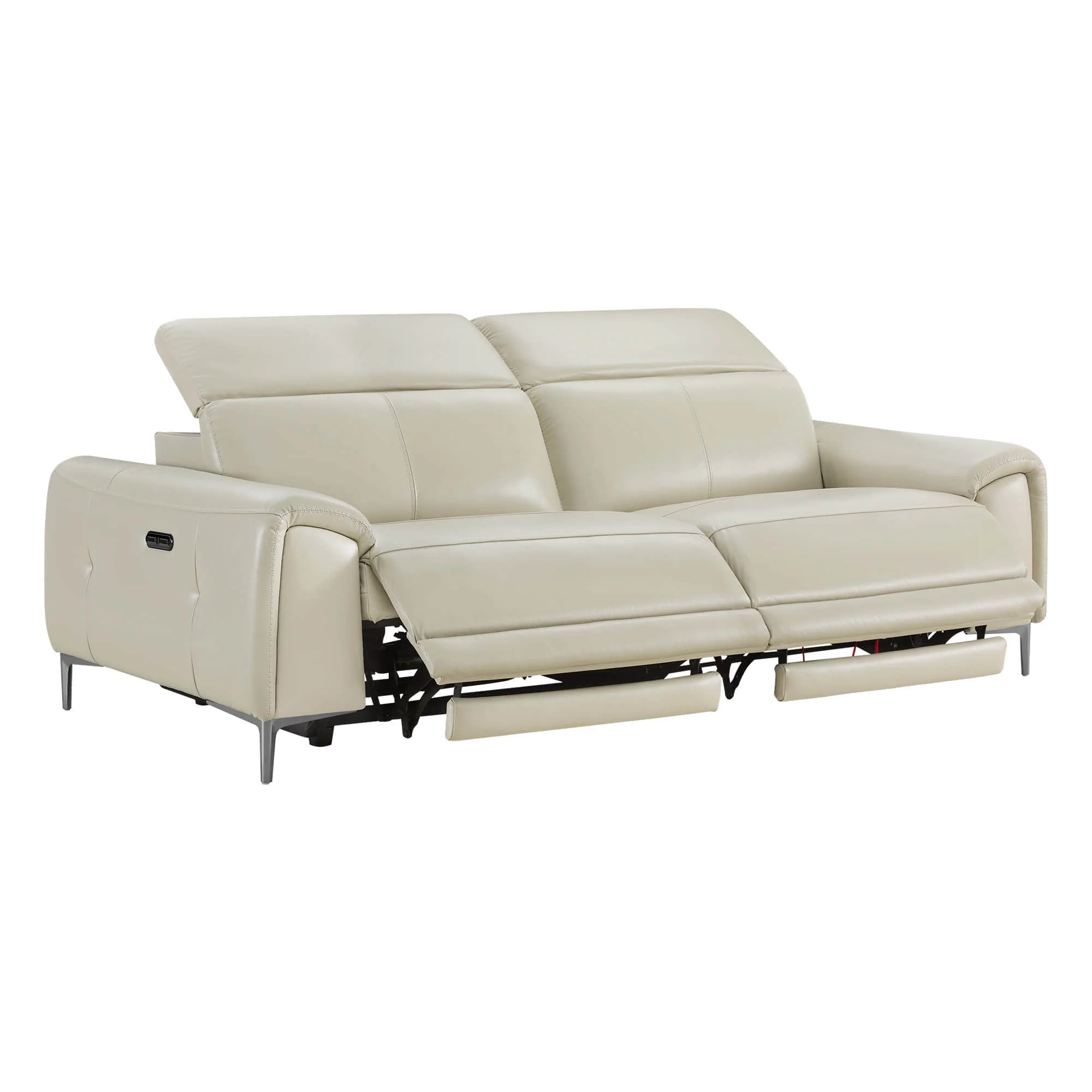 Owen Genuine Leather Reclining Sofa with Power Headrest - Image 14