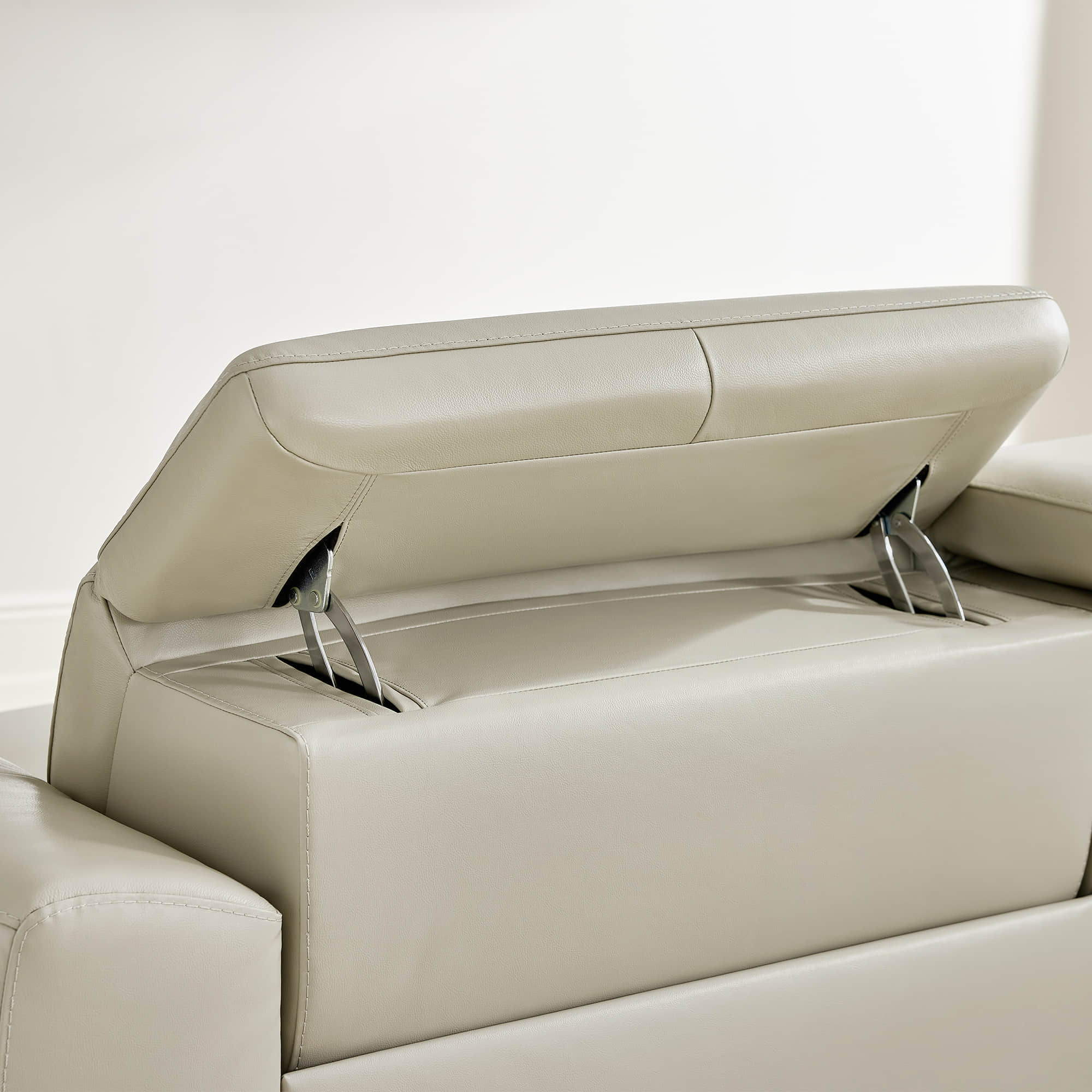 Owen Genuine Leather Reclining Sofa with Power Headrest - Image 7