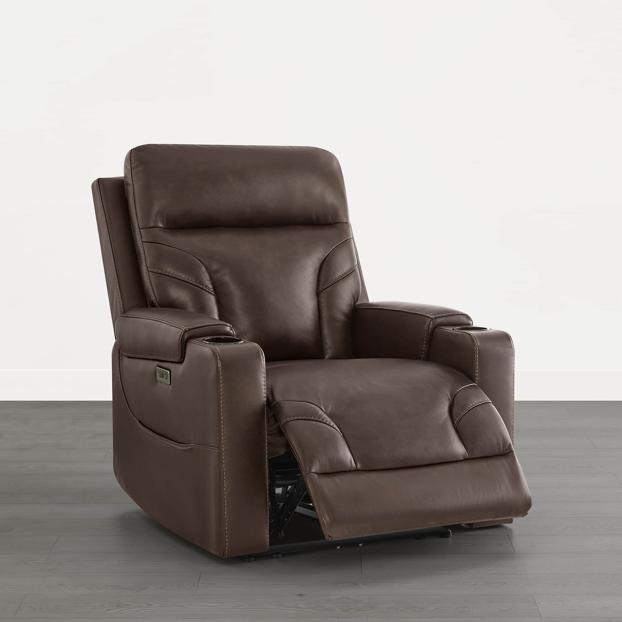 Raven Wall Hugger Genuine Leather Power Recliner with Cup Holders - Image 10