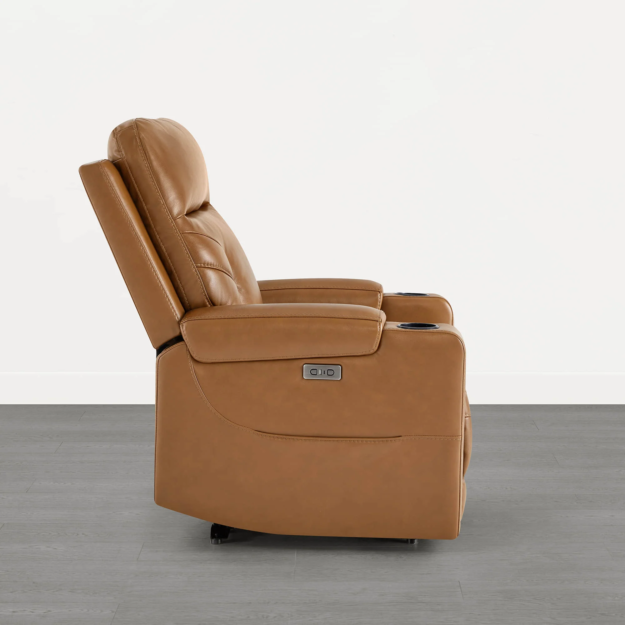 Raven Wall Hugger Genuine Leather Power Recliner with Cup Holders - Image 14