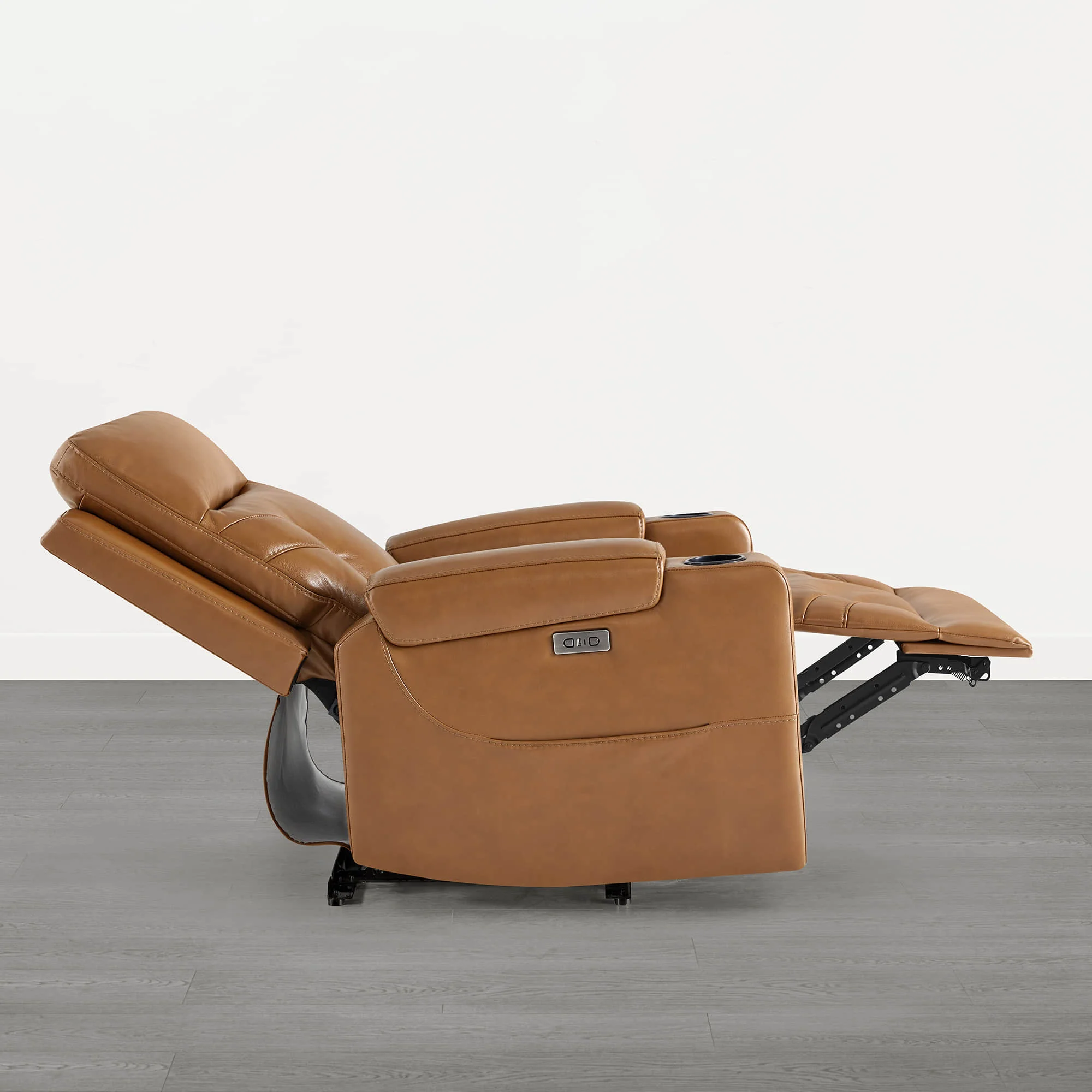 Raven Wall Hugger Genuine Leather Power Recliner with Cup Holders - Image 17