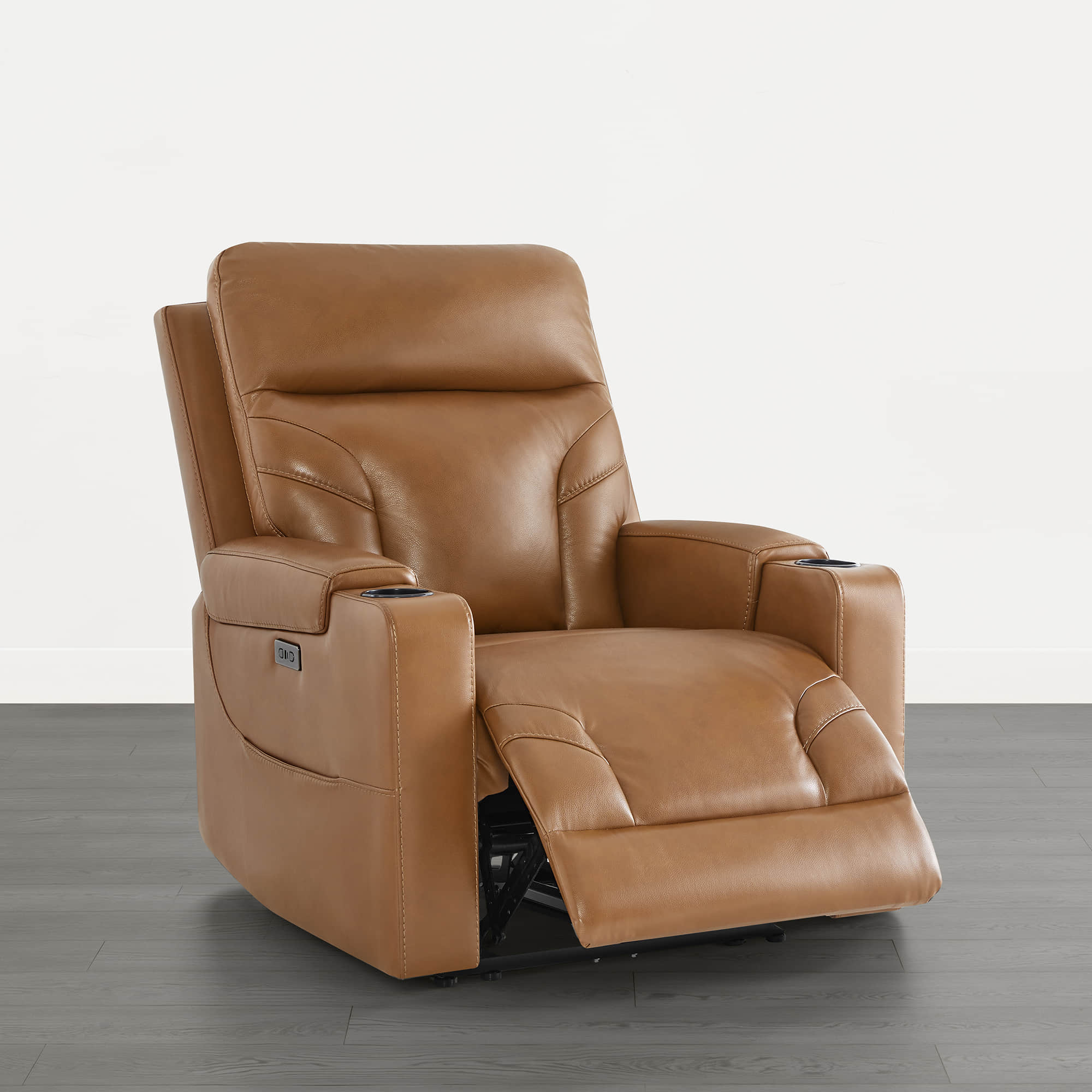 Raven Wall Hugger Genuine Leather Power Recliner with Cup Holders - Image 19