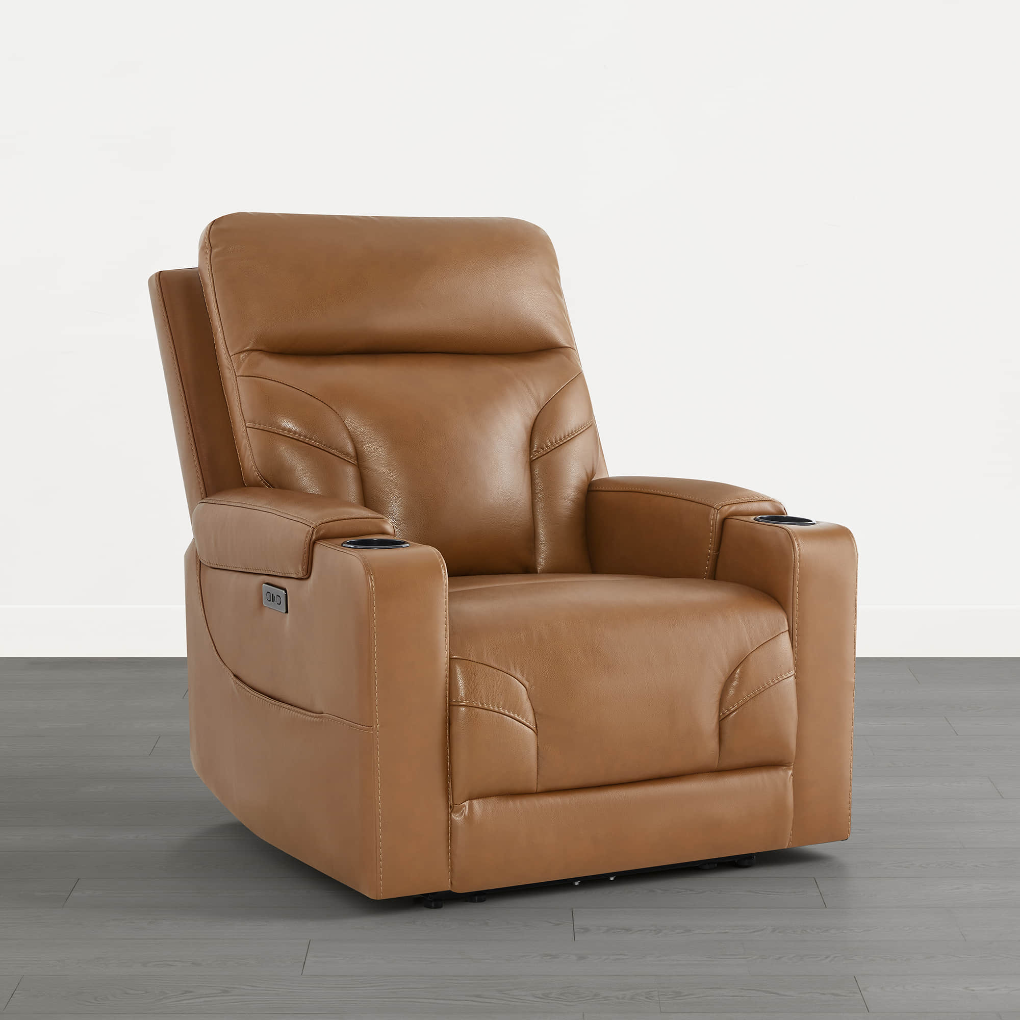 Raven Wall Hugger Genuine Leather Power Recliner with Cup Holders - Image 20