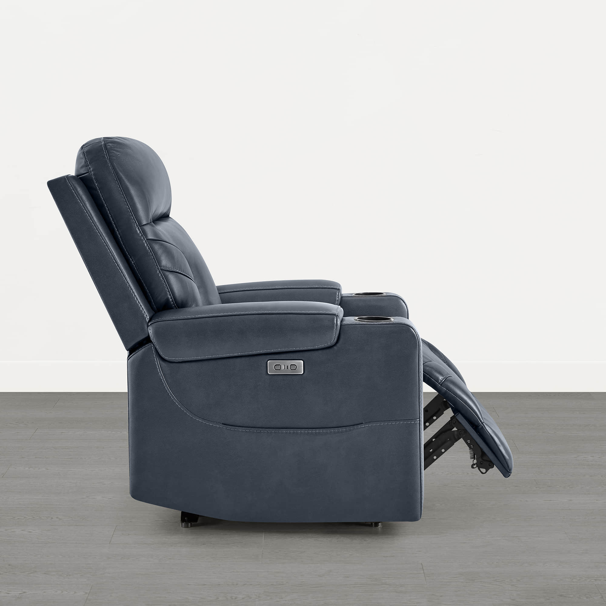 Raven Wall Hugger Genuine Leather Power Recliner with Cup Holders - Image 25