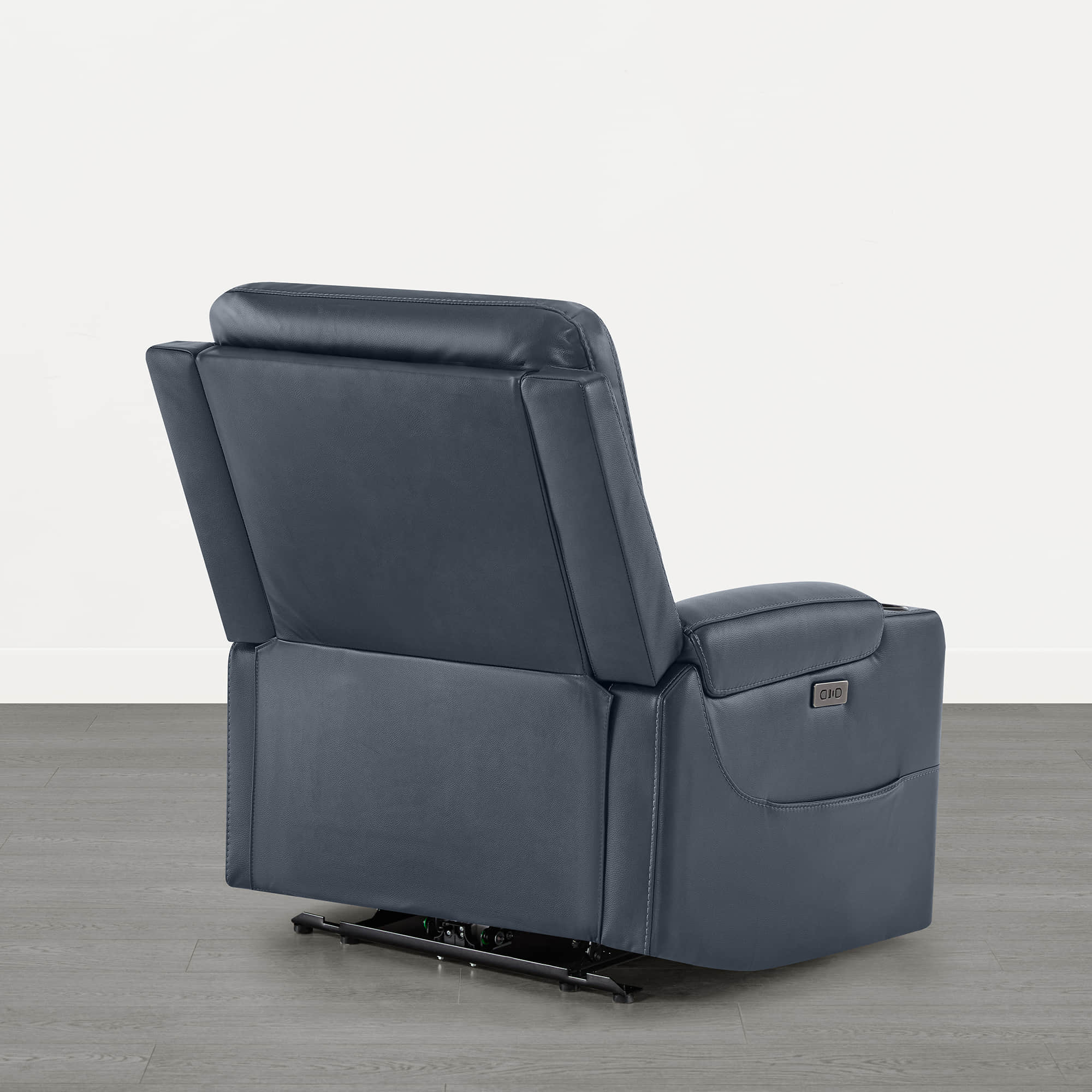 Raven Wall Hugger Genuine Leather Power Recliner with Cup Holders - Image 27