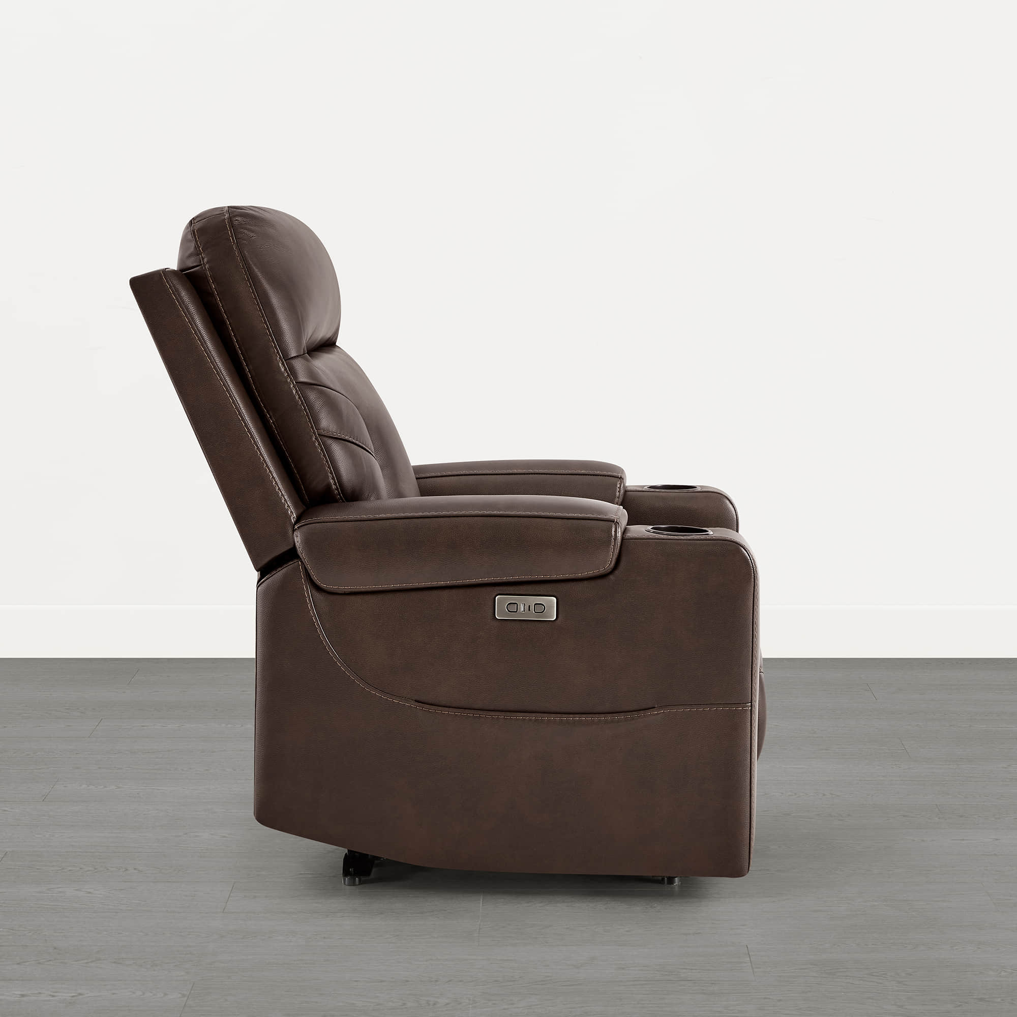 Raven Wall Hugger Genuine Leather Power Recliner with Cup Holders - Image 5