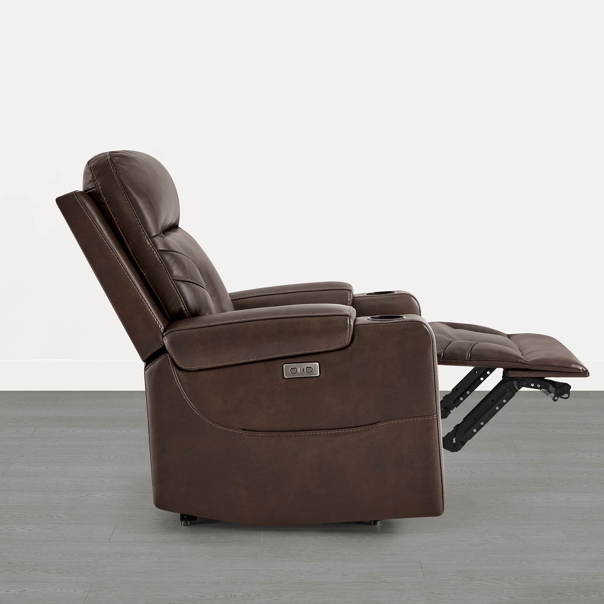 Raven Wall Hugger Genuine Leather Power Recliner with Cup Holders - Image 6