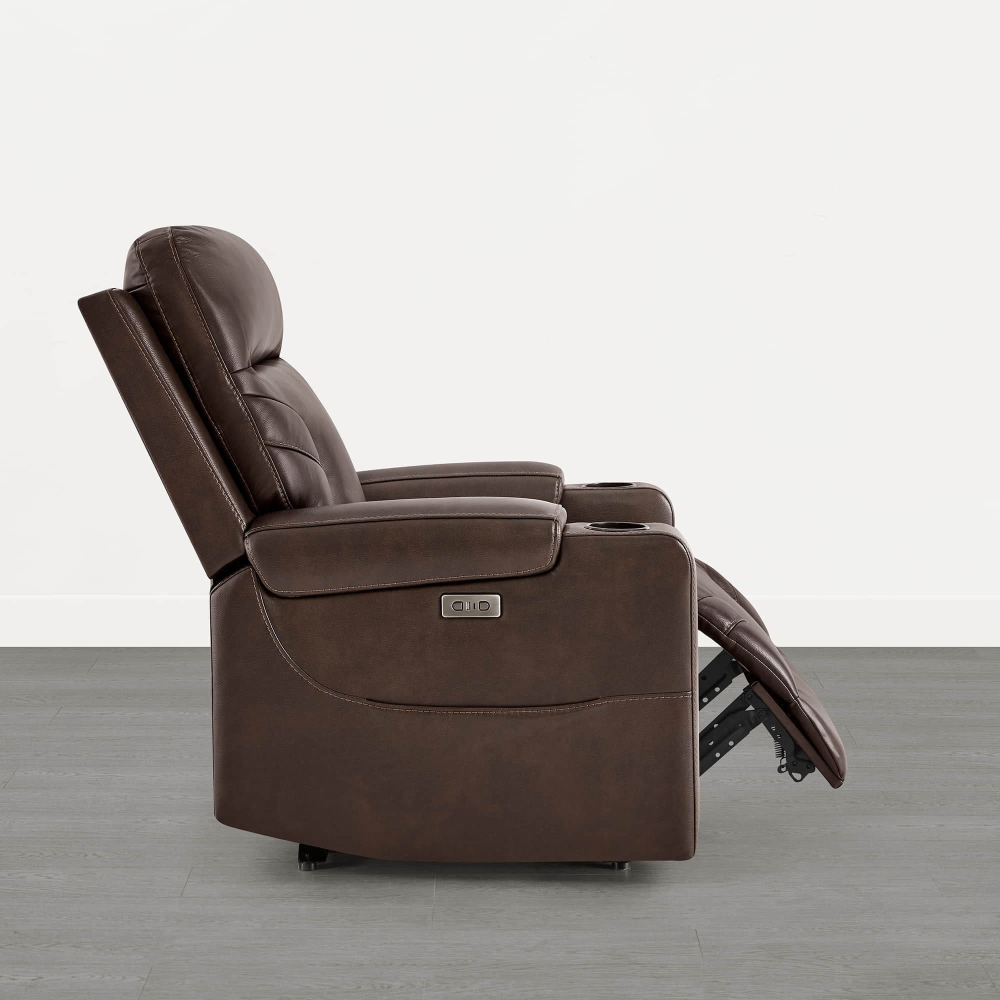 Raven Wall Hugger Genuine Leather Power Recliner with Cup Holders - Image 7