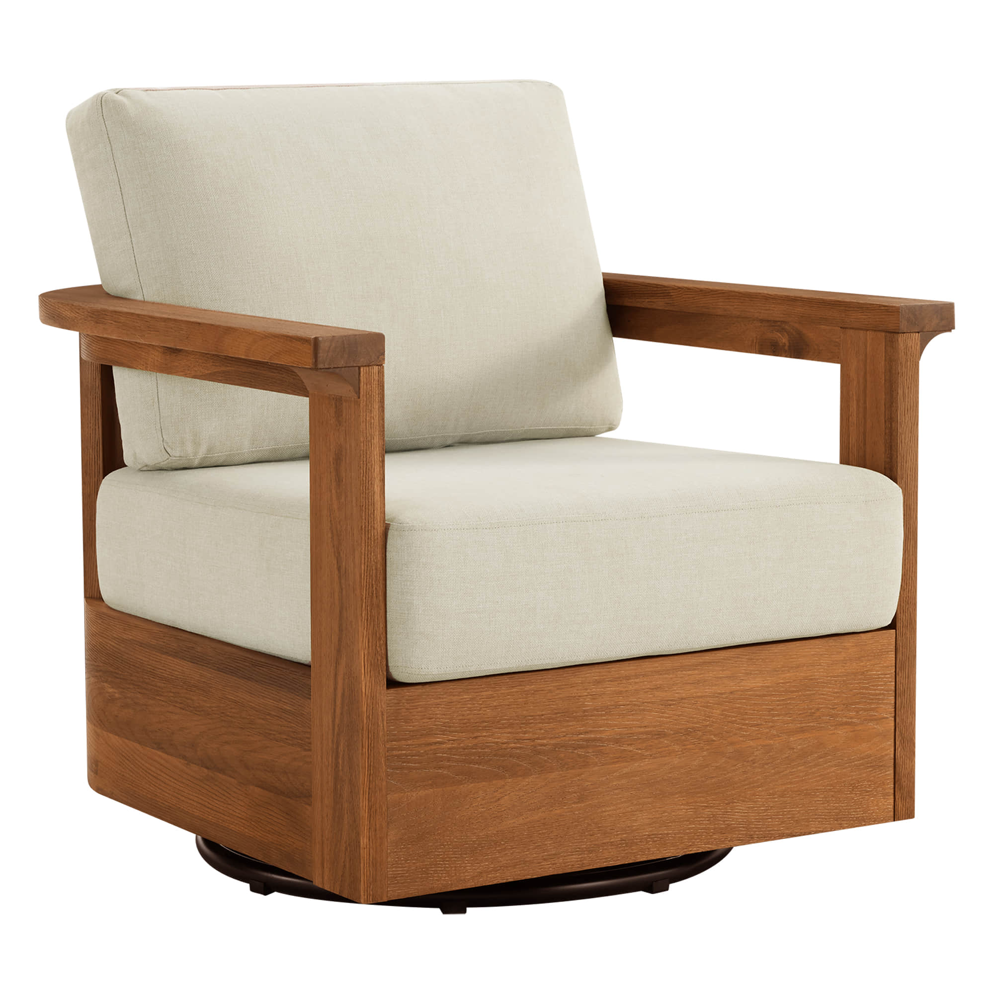 Raymond Modern Outdoor Acacia Wood Swivel Bistro Set - Image 22