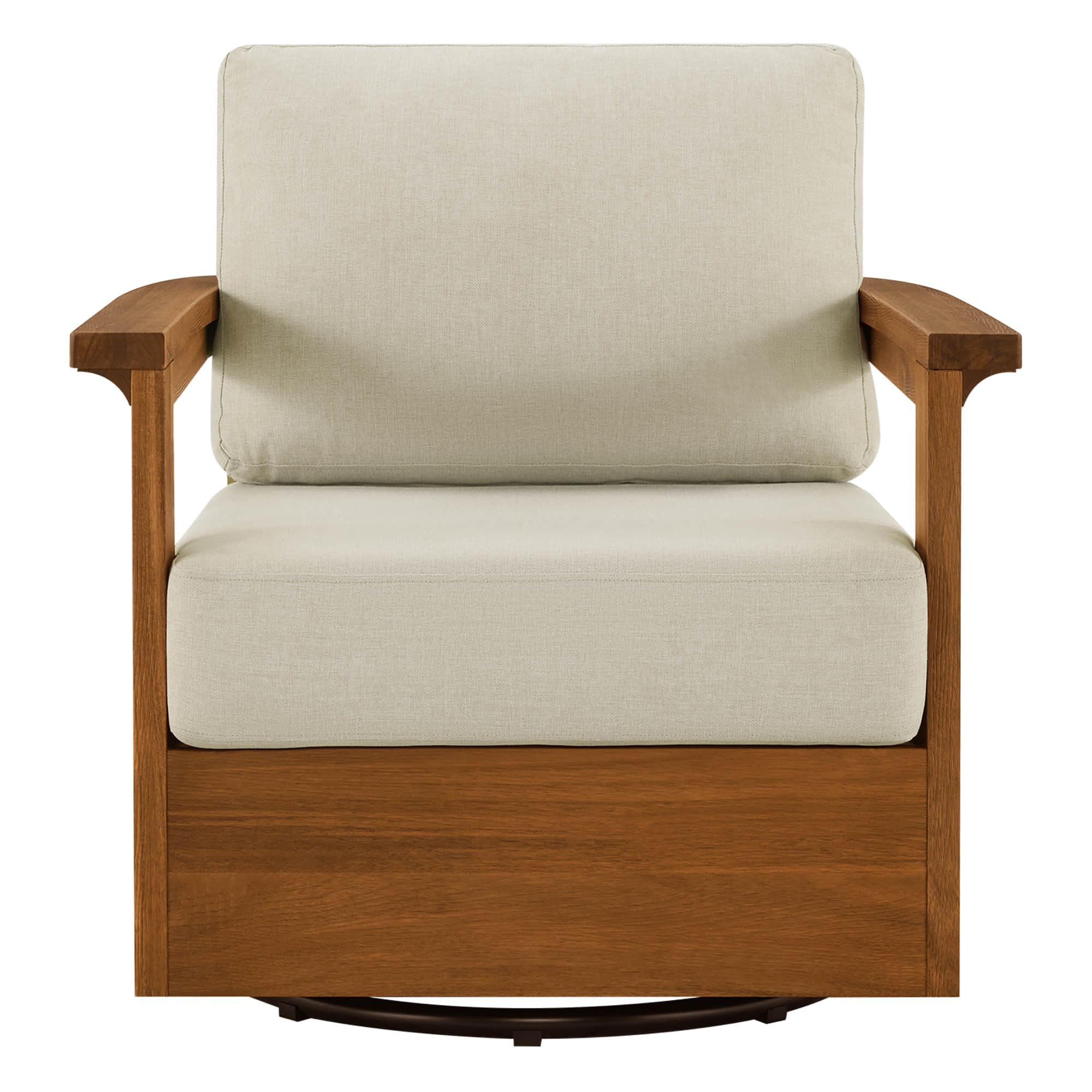 Raymond Modern Outdoor Acacia Wood Swivel Chair - Image 10
