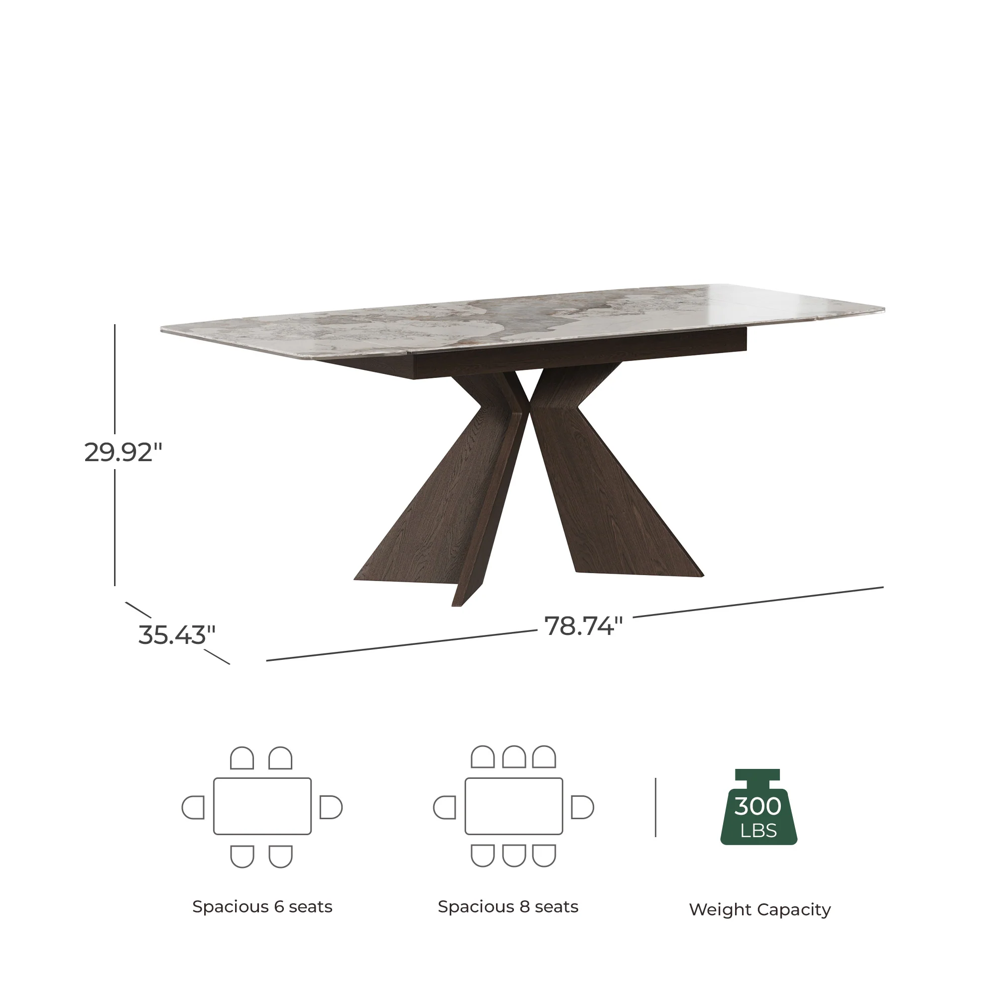 Sean Extendable Pandora Sintered Stone Dining Table,55"-79" - Image 11