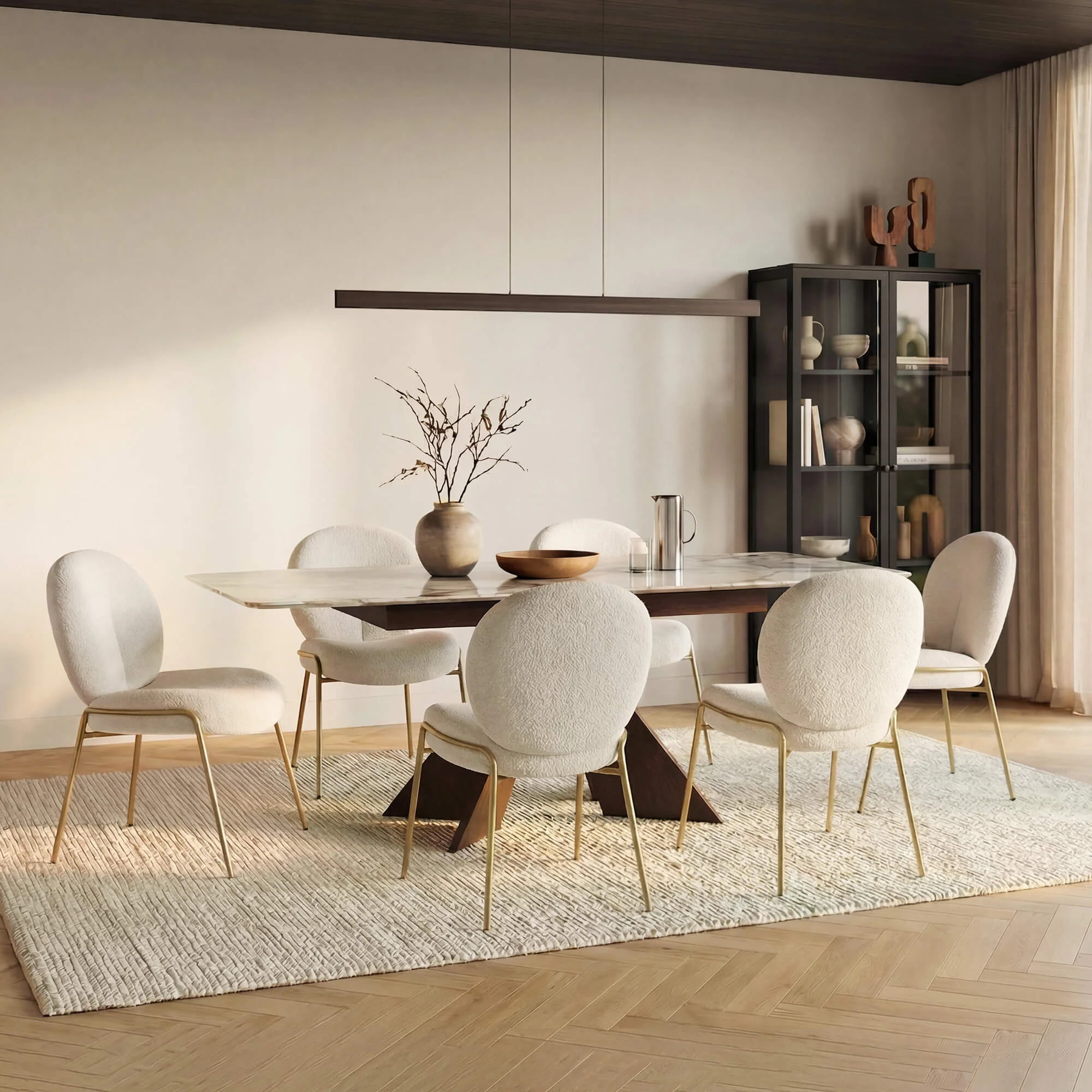 Sean Extendable Pandora Sintered Stone Dining Table,55"-79" - Image 3