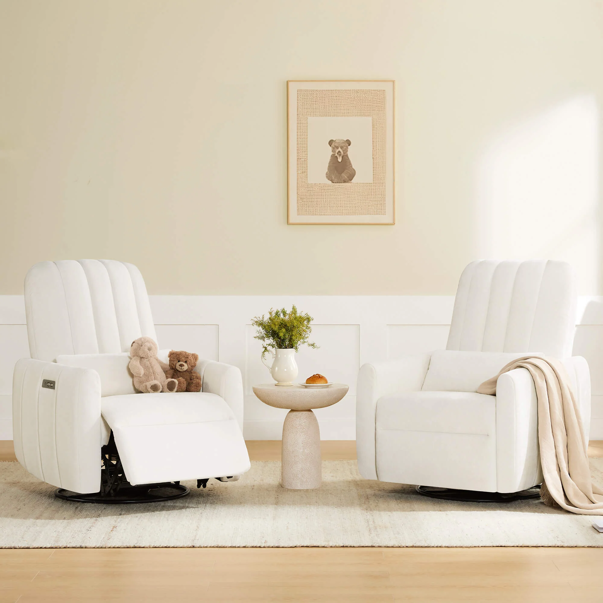 Shell Power Swivel Nursery Glider Recliner - Image 10
