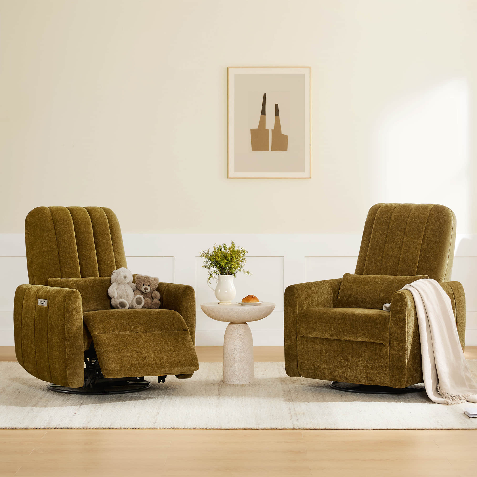 Shell Power Swivel Nursery Glider Recliner - Image 12
