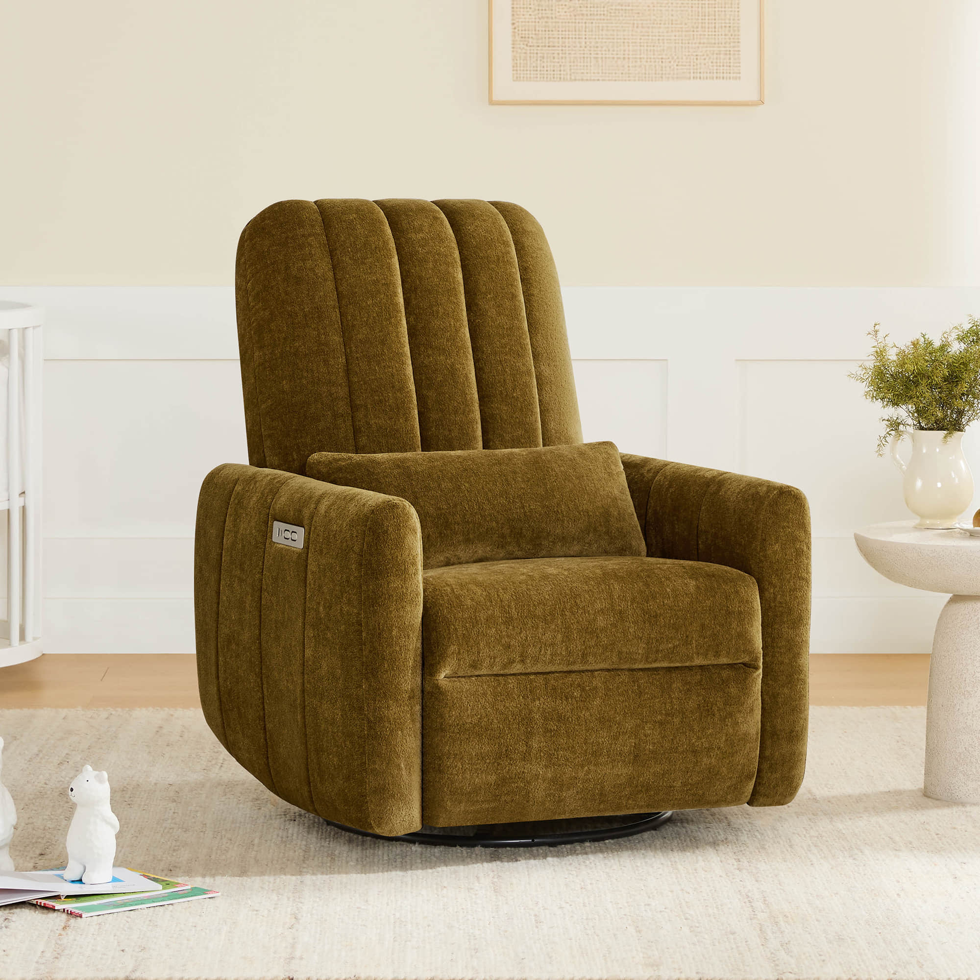 Shell Power Swivel Nursery Glider Recliner - Image 14