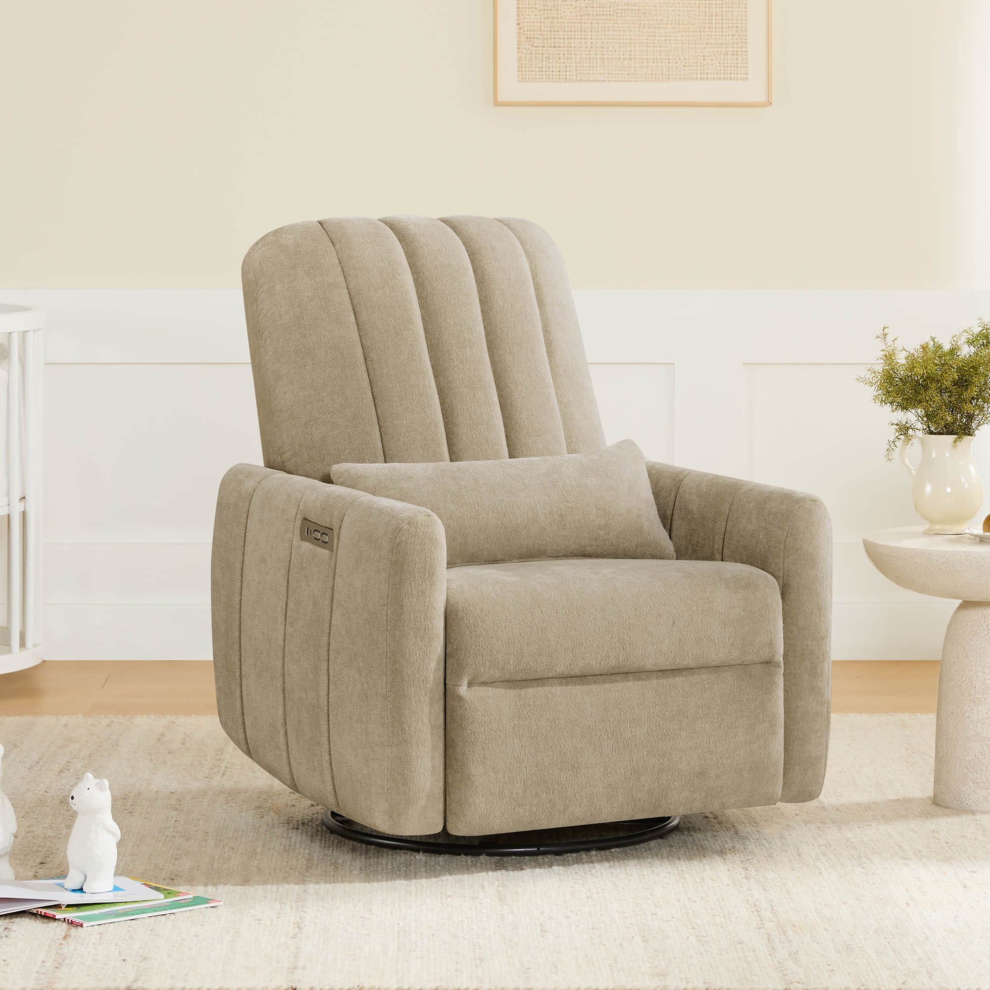 Shell Power Swivel Nursery Glider Recliner - Image 5