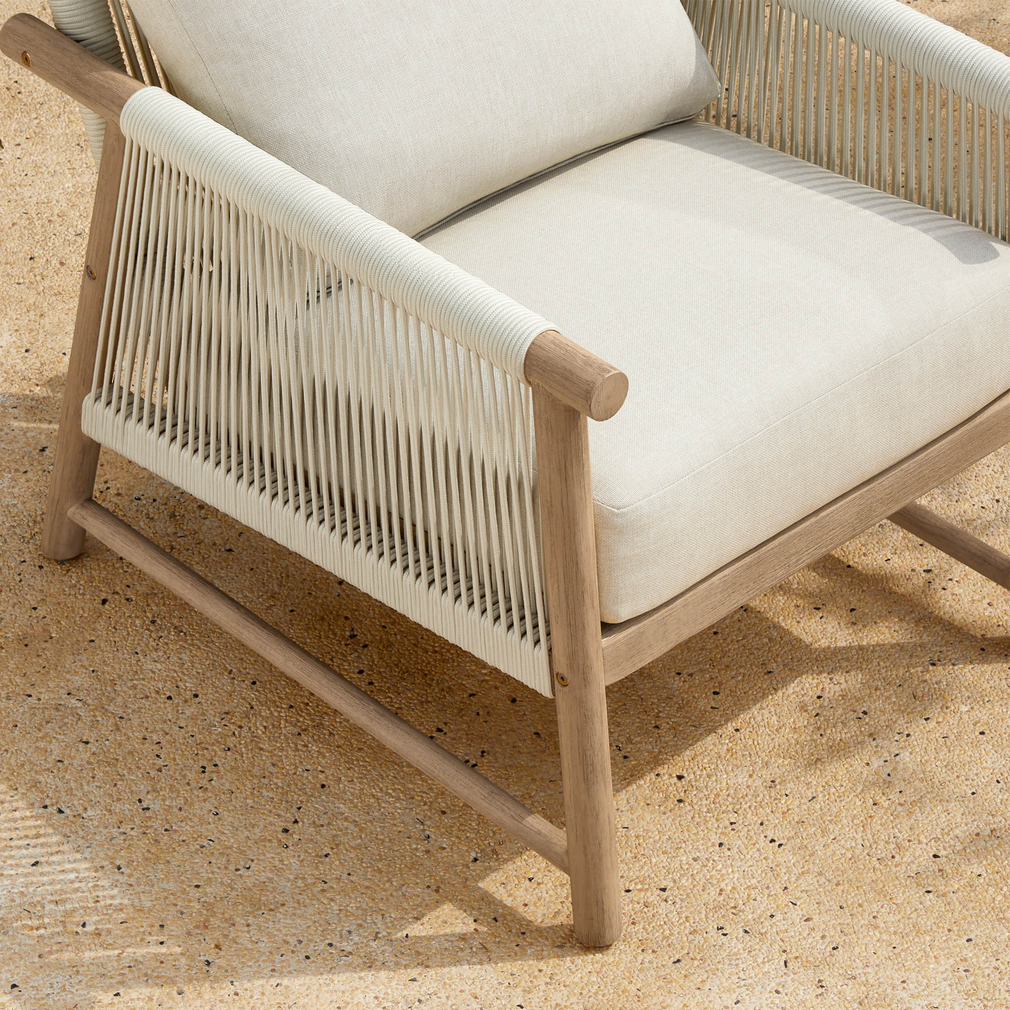 Sienna Modern Acacia Wood Rope Outdoor Bistro Set - Image 13
