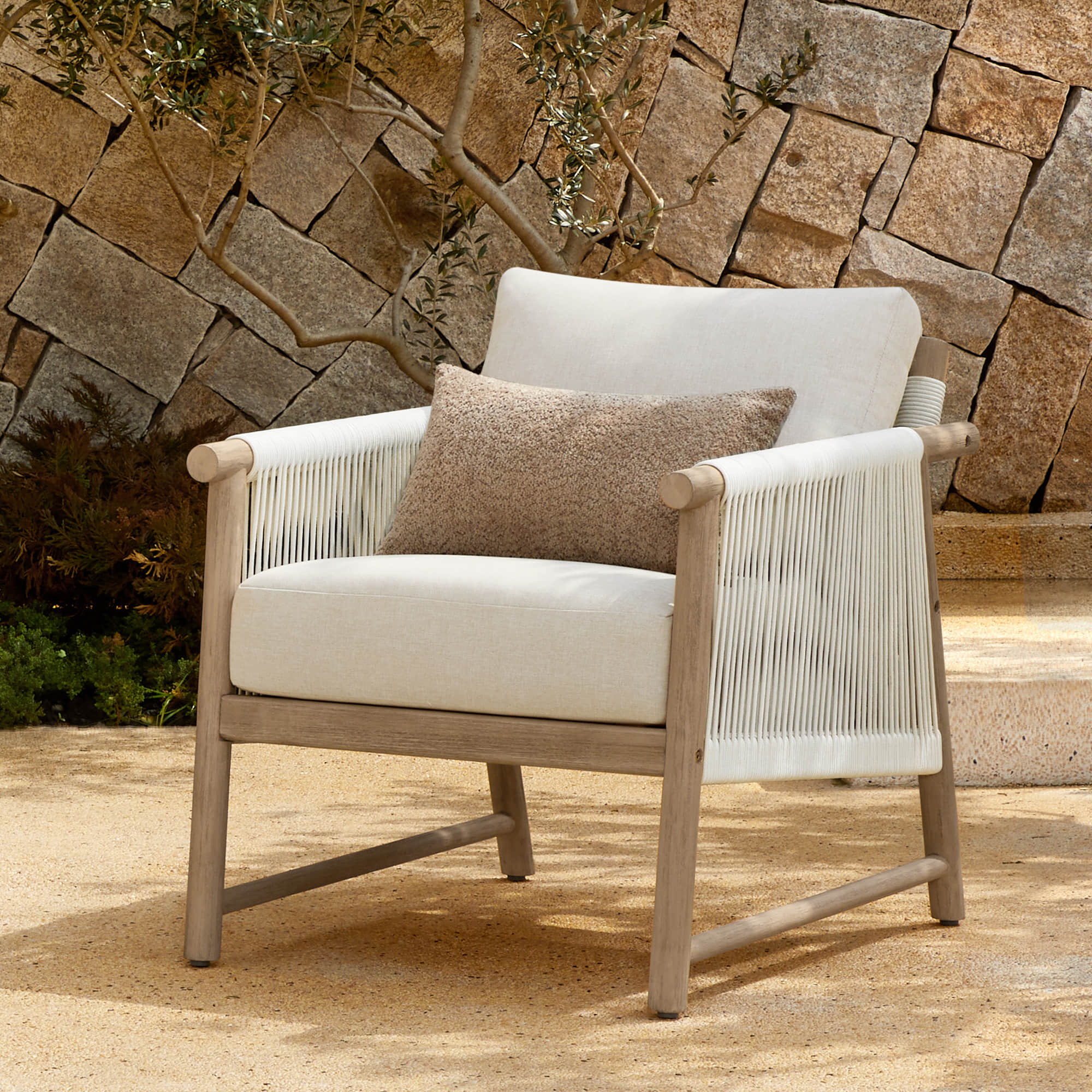 Sienna Modern Acacia Wood Rope Outdoor Lounge Chair - Image 16