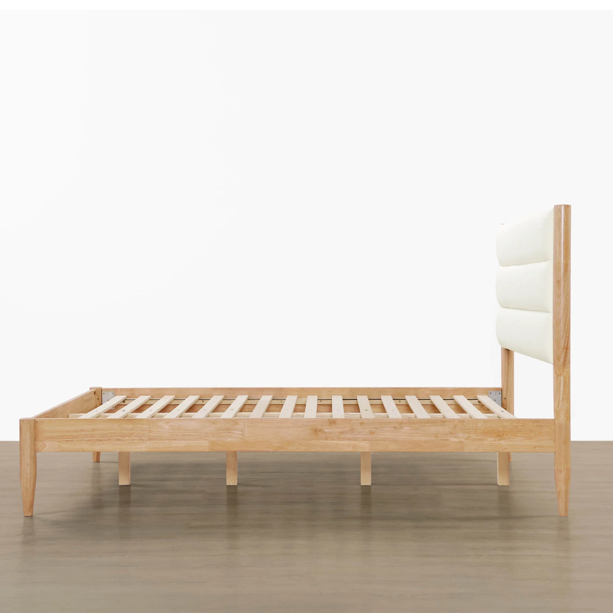 Solace Queen Solid Wood Boucle Upholstered Bed - Image 16