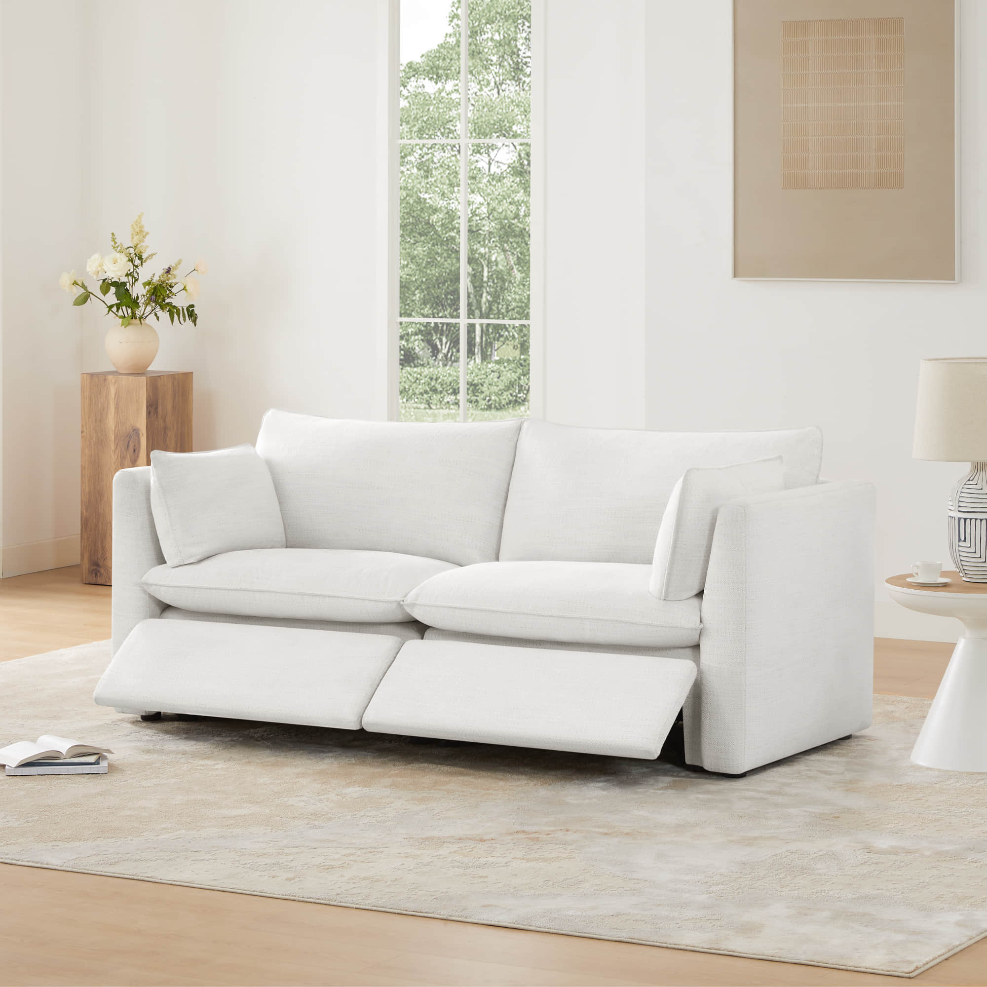 Sophia 2-Piece Feather Power Modular Sofa with Electric Footrests - Image 3