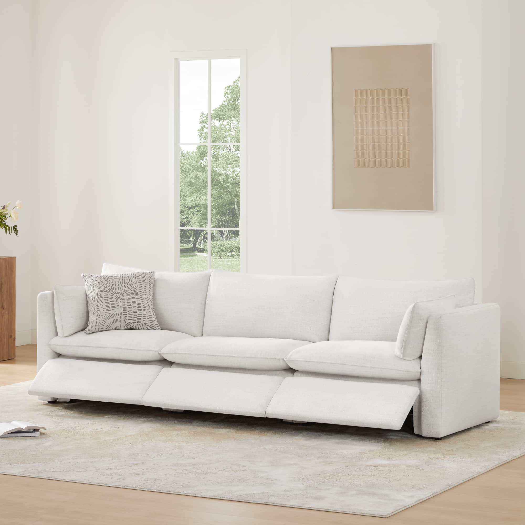 Sophia 3-Piece Feather Power Modular Sofa with Electric Footrests - Image 3