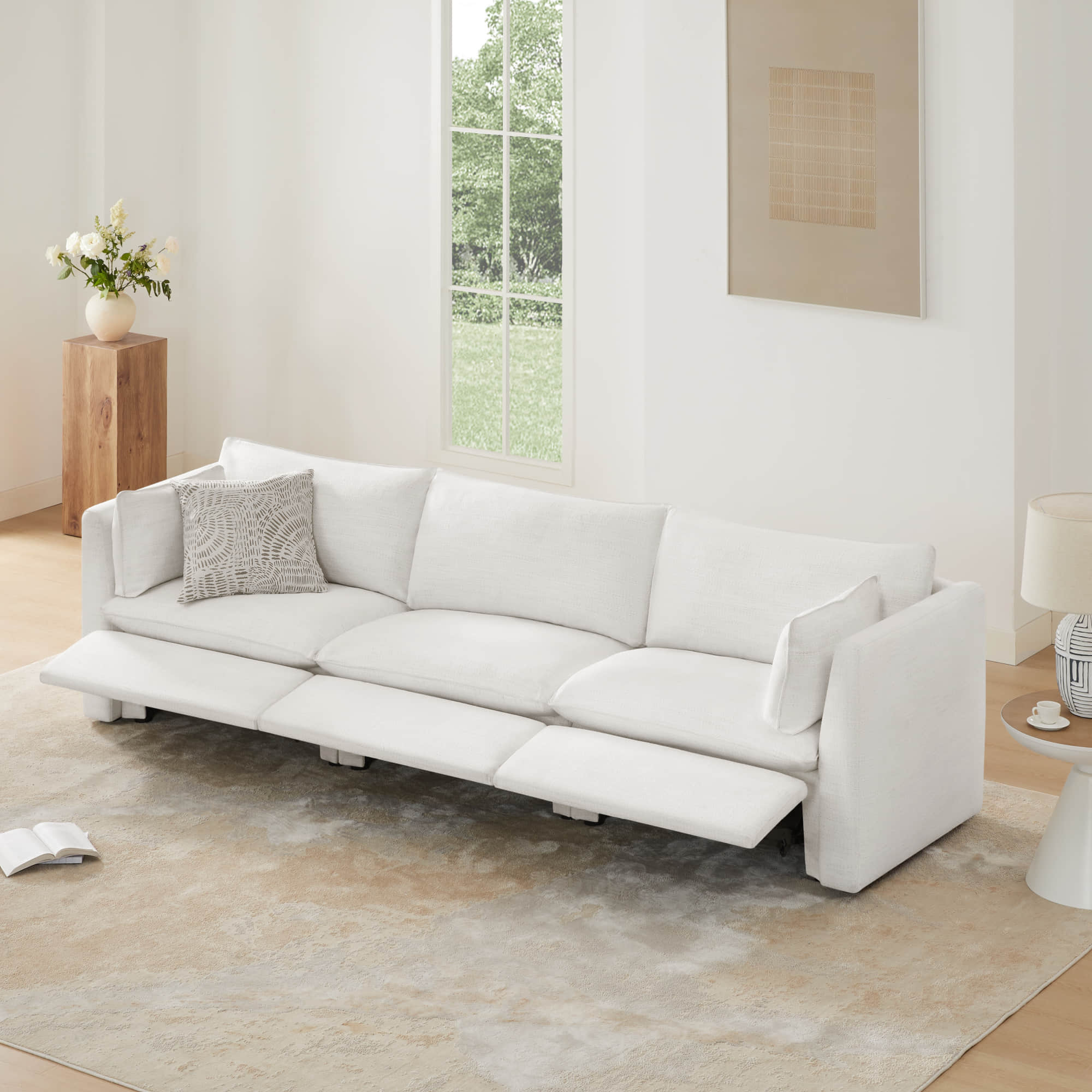 Sophia 3-Piece Feather Power Modular Sofa with Electric Footrests - Image 4