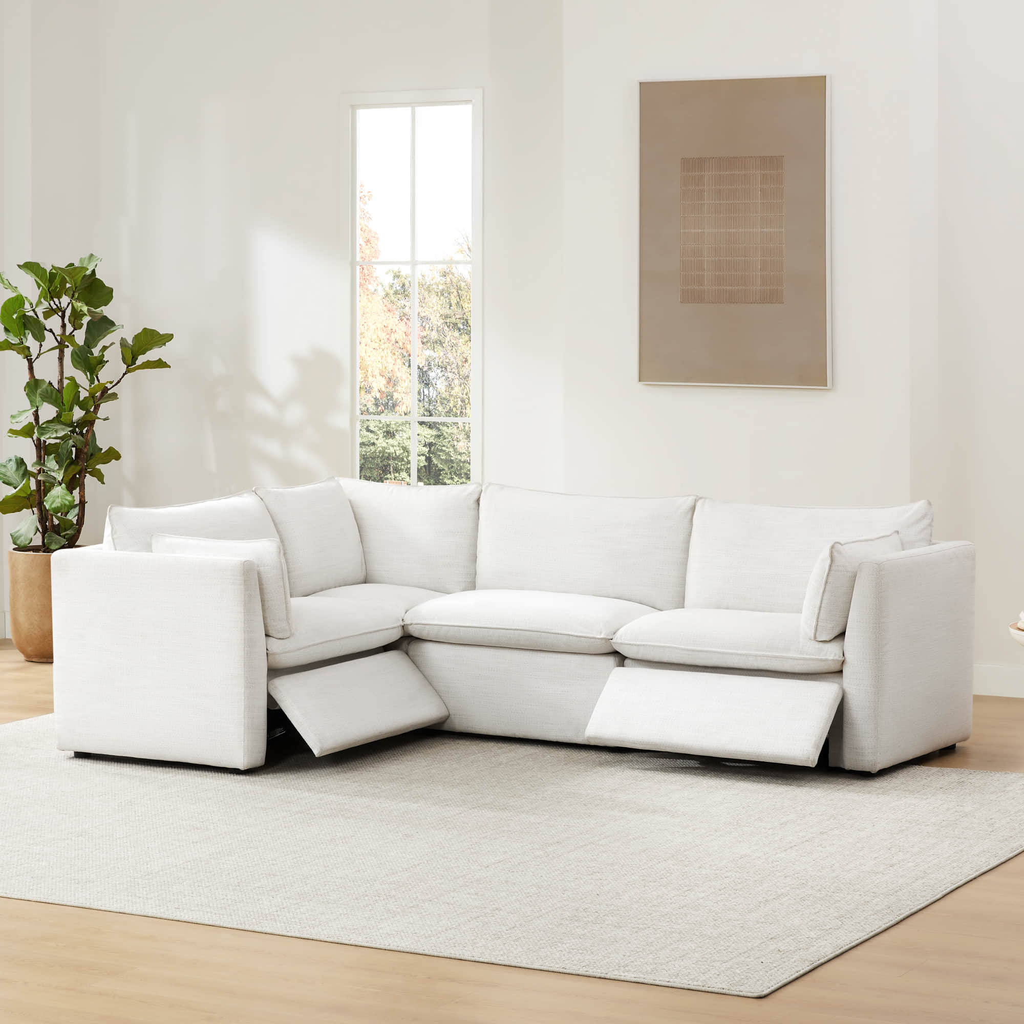 Sophia 4-Piece Feather Power Modular Sofa with Electric Footrests - Image 2
