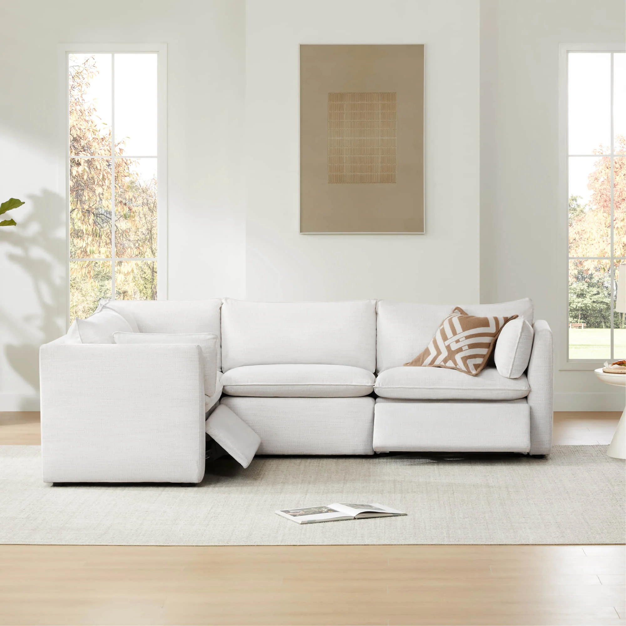 Sophia 4-Piece Feather Power Modular Sofa with Electric Footrests - Image 3
