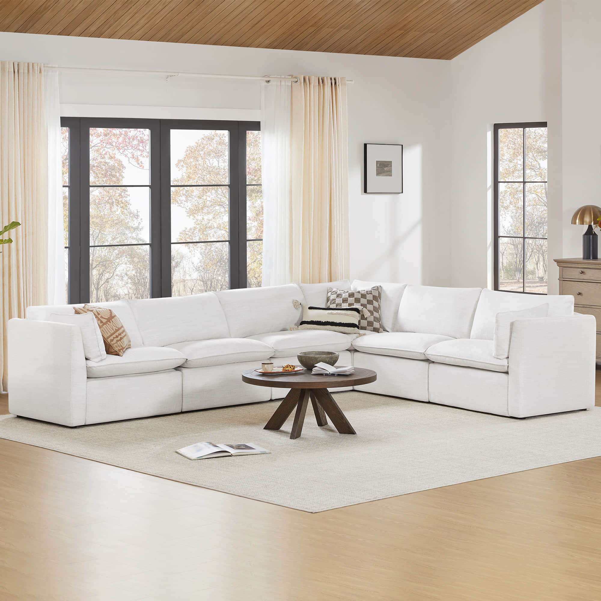 Sophia 6-Piece Feather Power Modular Sofa with Electric Footrests - Image 4