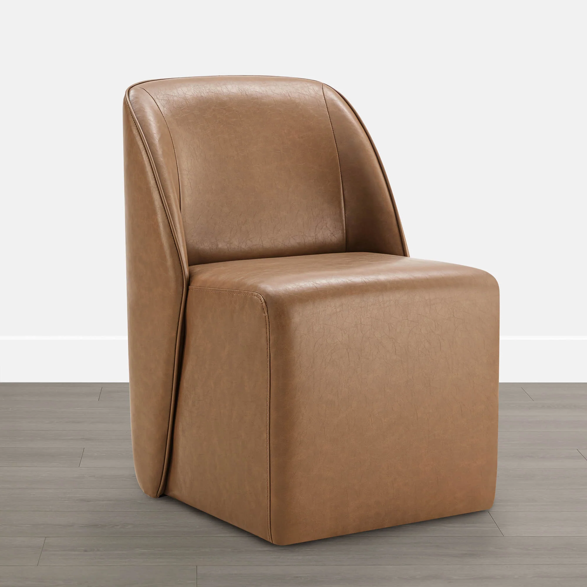 Soren Leather Rolling Dining Chair with Caster Base (Set of 2) - Image 15